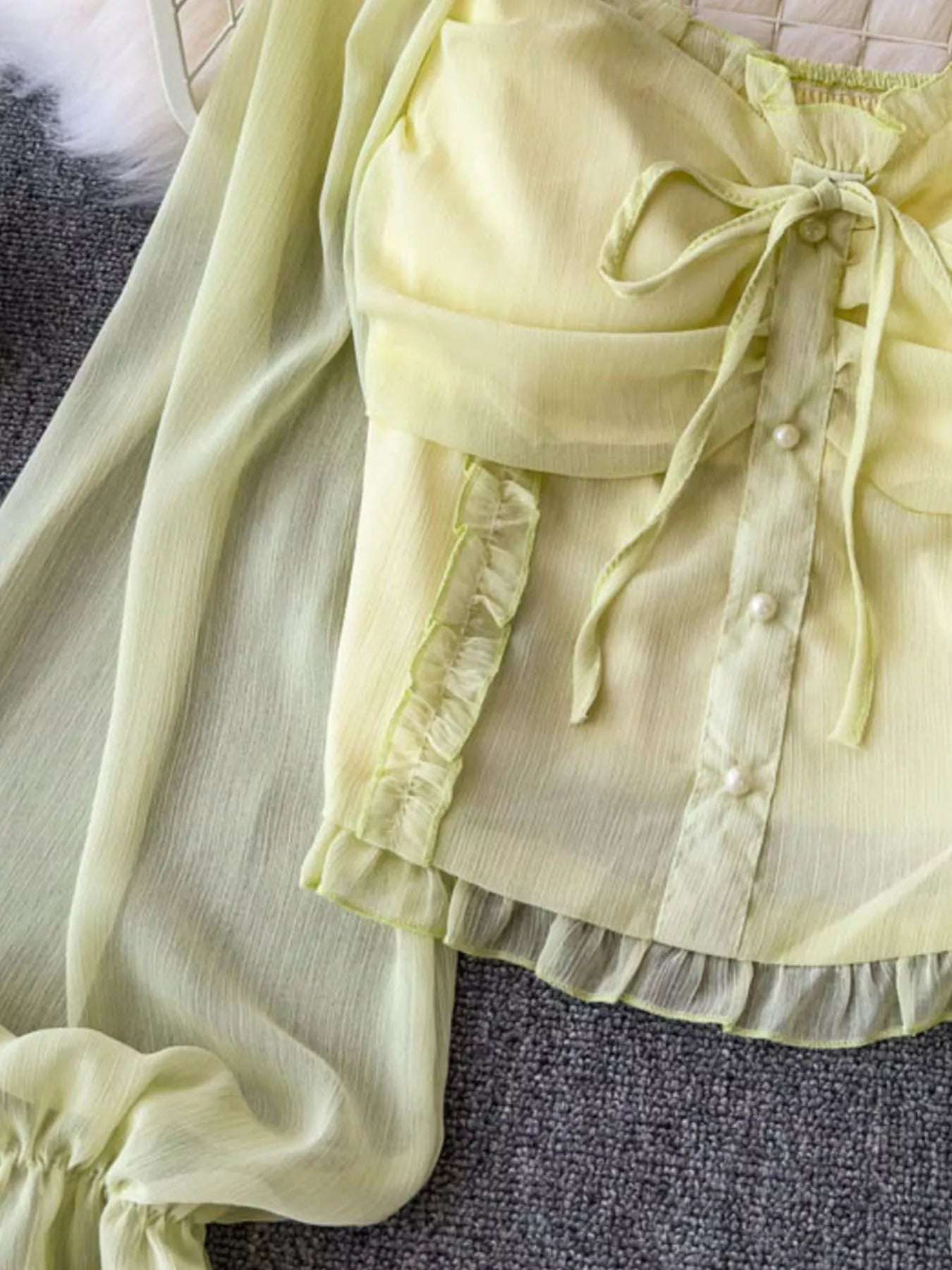 Frill Flounce Sleeve Blouse