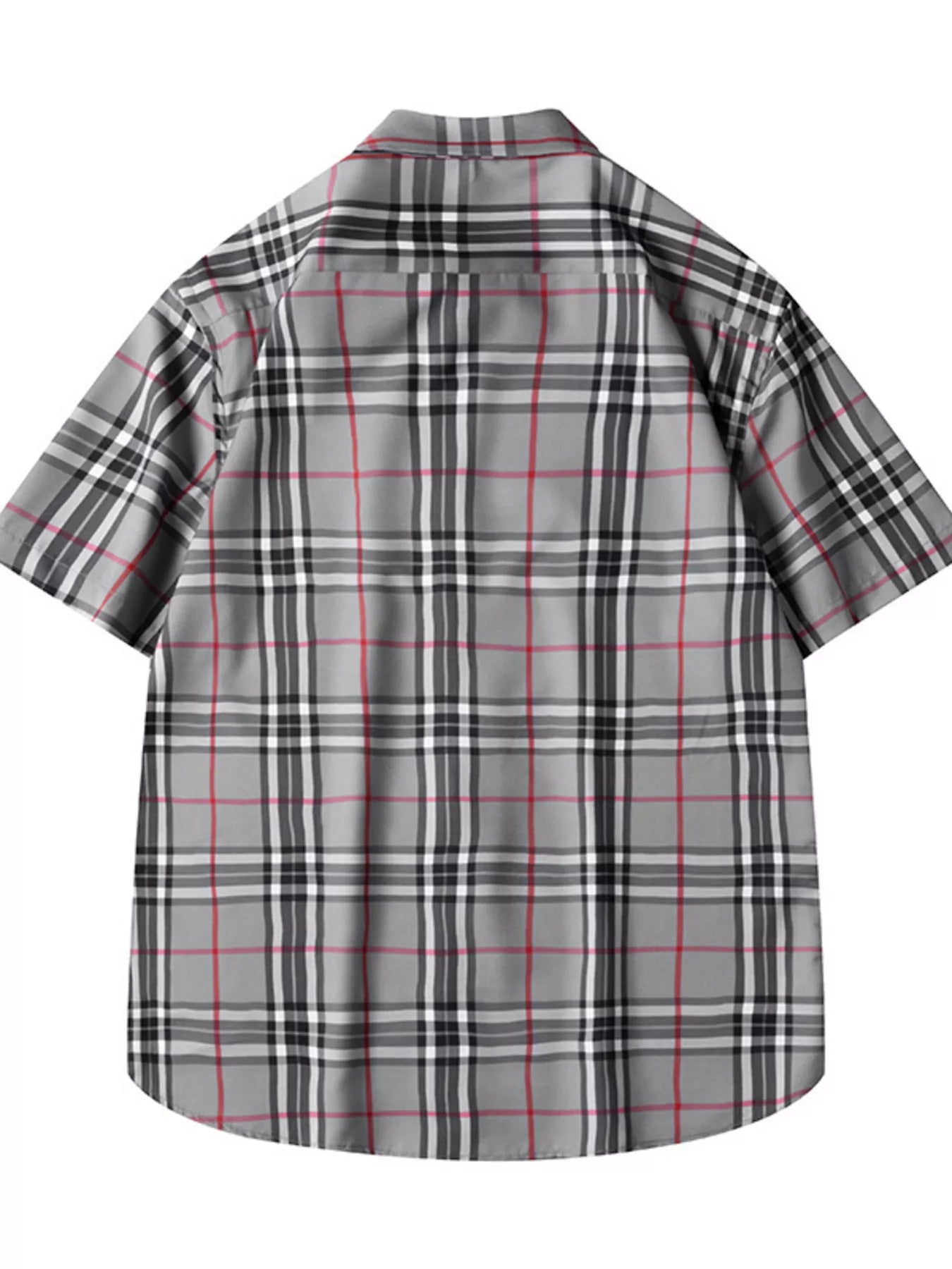 Men's Plus Size Classic Plaid Short Sleeve Shirt