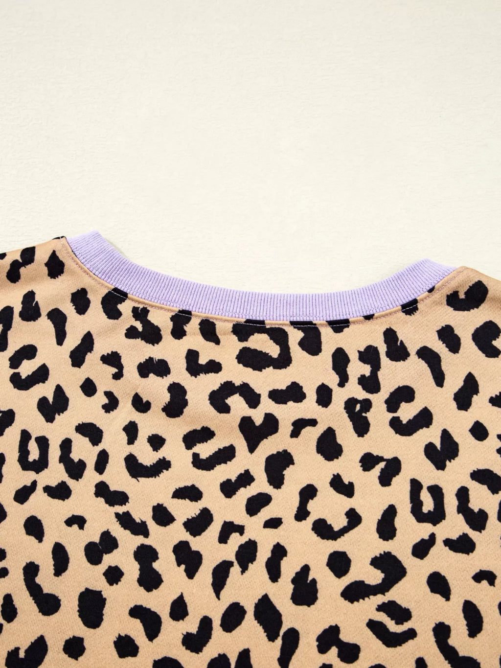 Stripe Color Block Patchwork Leopard Casual Sweatshirt with Slits