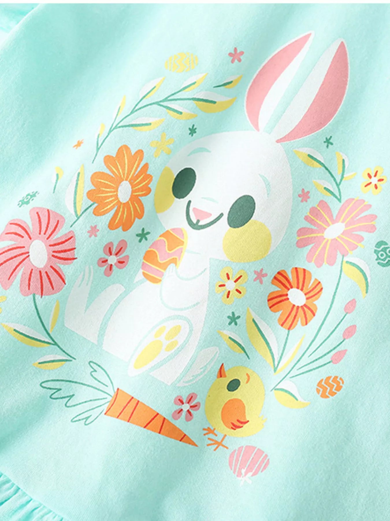 Children's Bunny Graphic Ruffle Hem T-Shirt