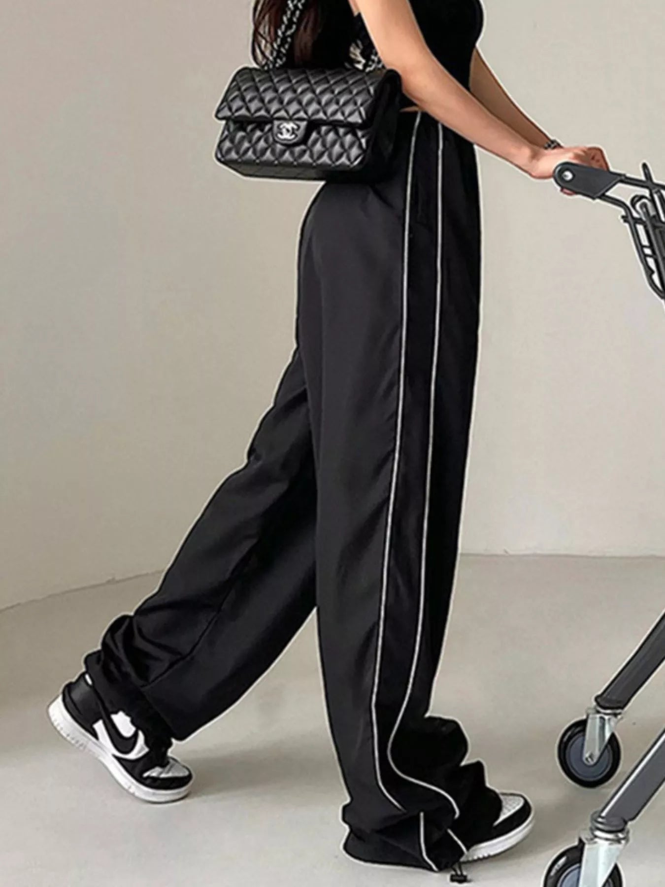 Elastic Waist Wide Leg Pants