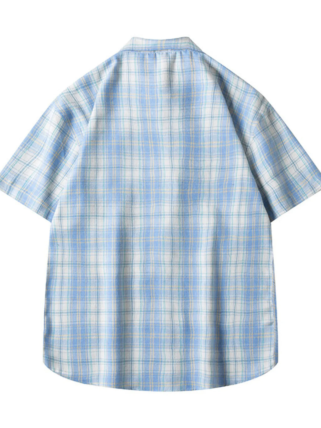 Men's Plus Size Casual Plaid Short Sleeve Shirt