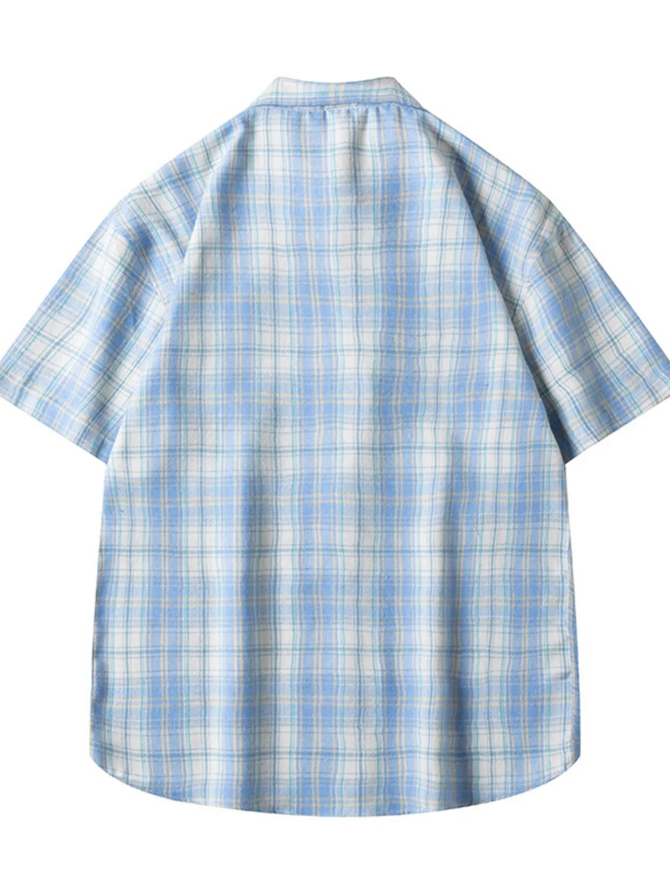 Men's Plus Size Casual Plaid Short Sleeve Shirt