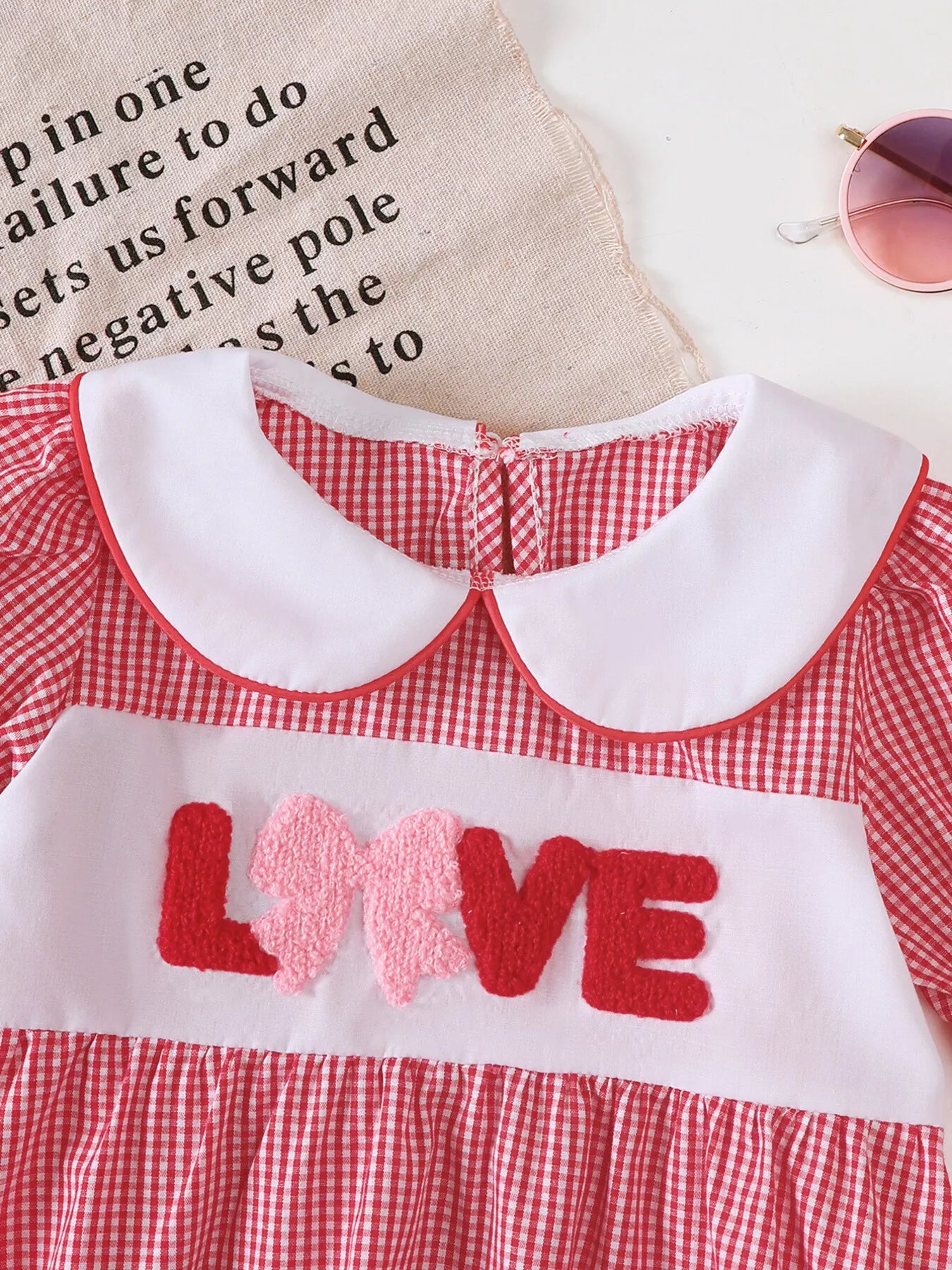 Children's Gingham 'LOVE' Top and Shorts Set