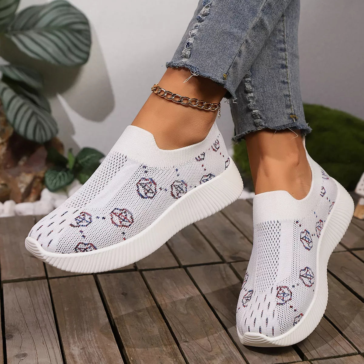 Mesh Round Toe Slip-Ons