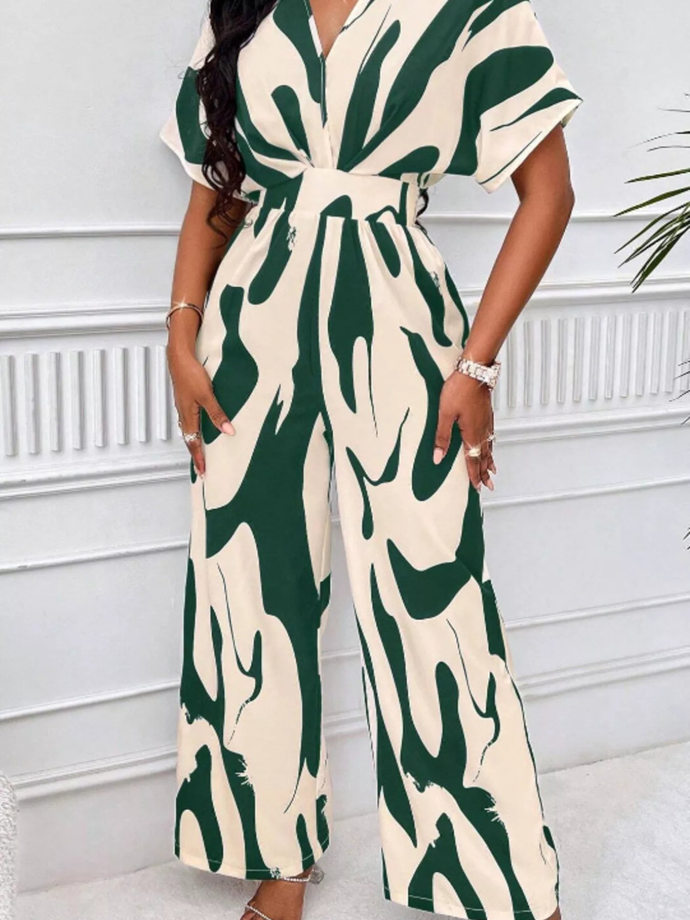 Abstract Print Wide-Leg Jumpsuit