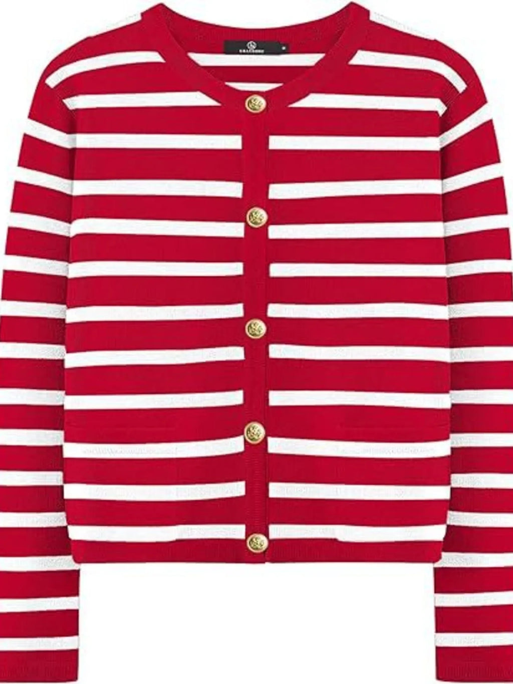 Striped Button-Up Cardigan