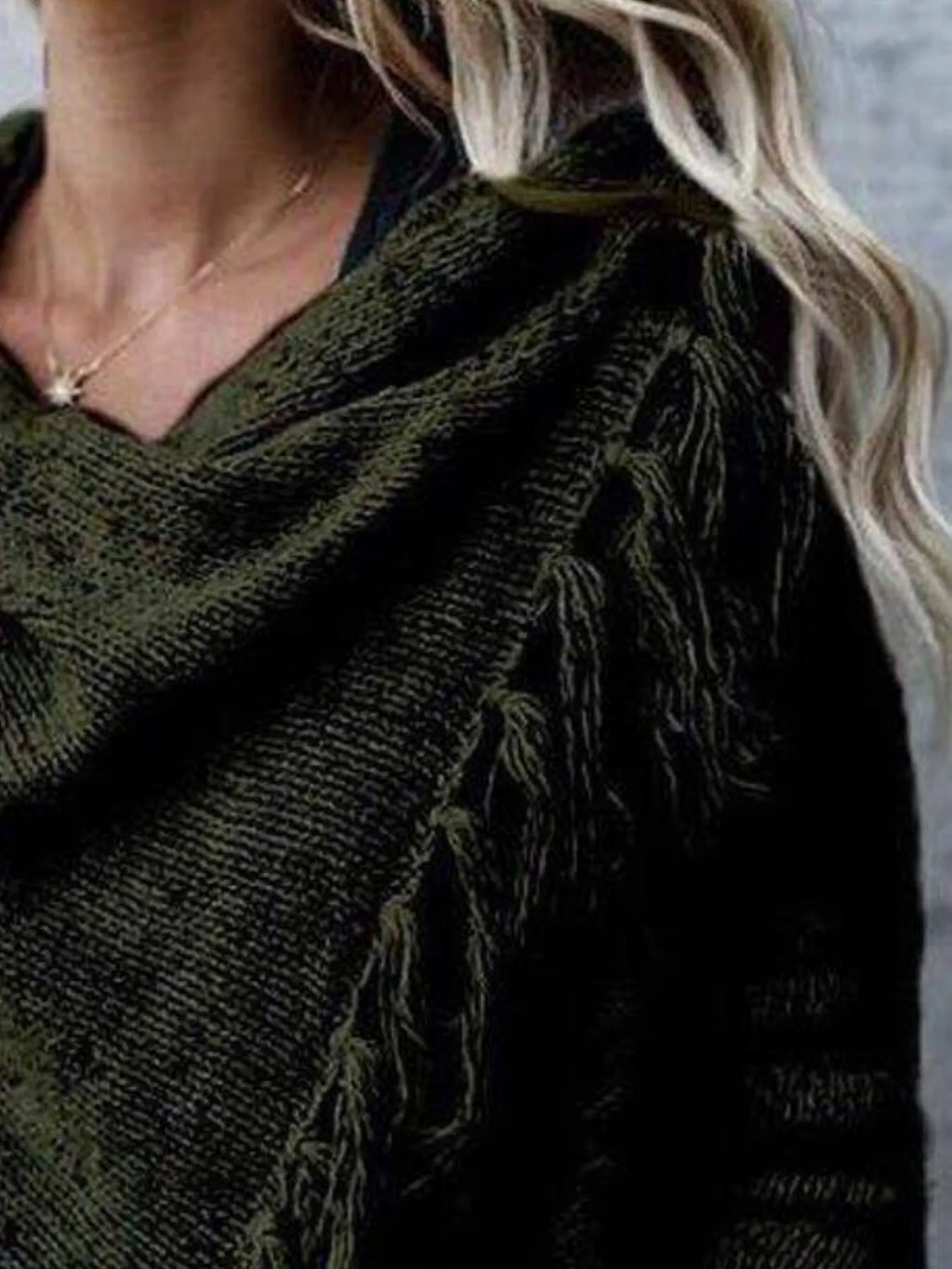 Fringe Long Sleeve Wrap Cardigan