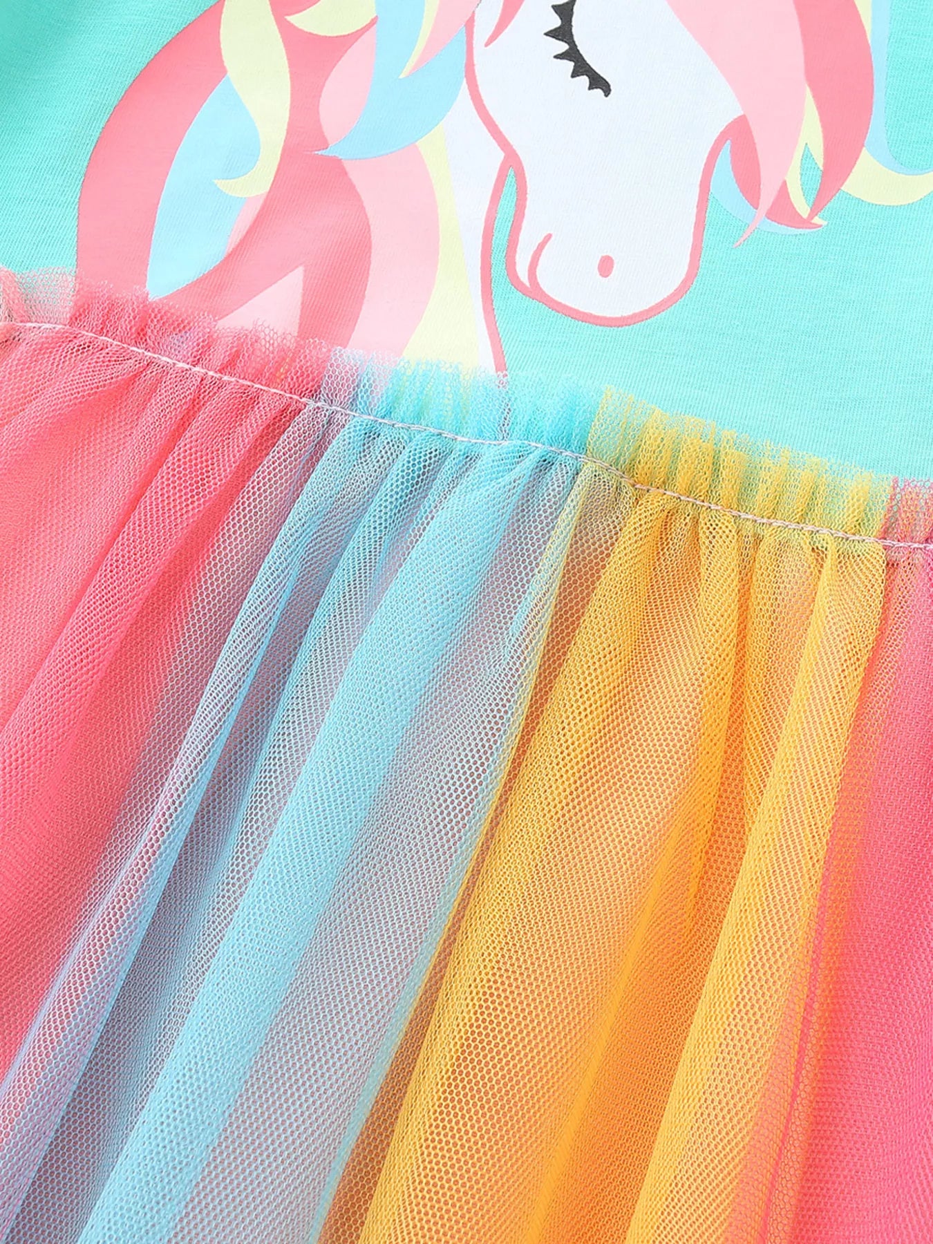 Children's Unicorn Rainbow Tulle Dress