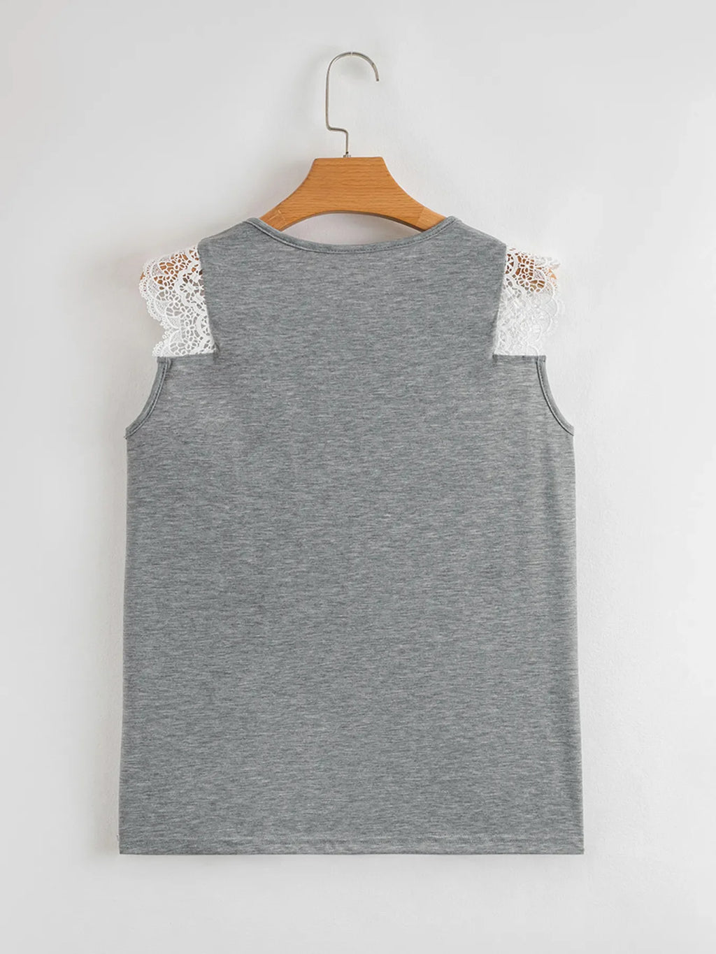 Lace Trim Cross-Front V-Neck Tank Top