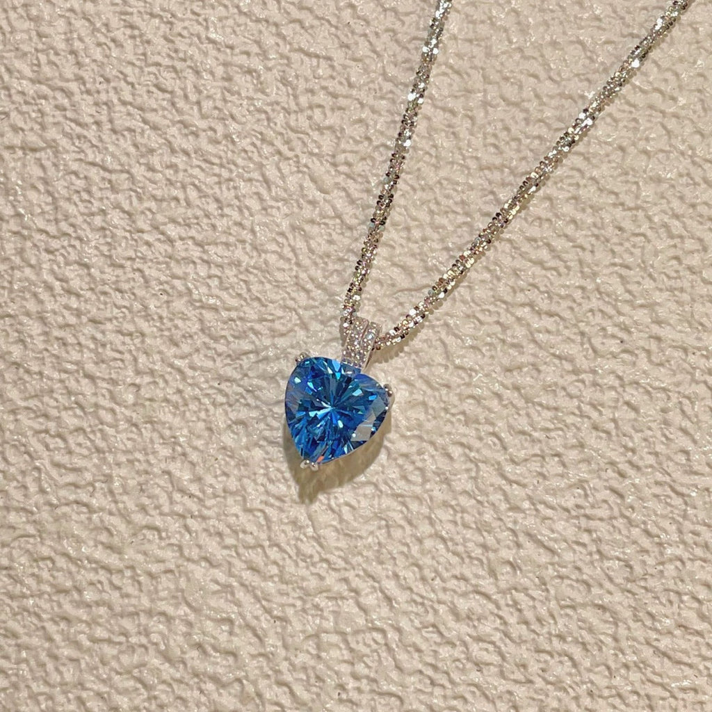 925 Sterling Silver Zircon Heart Necklace