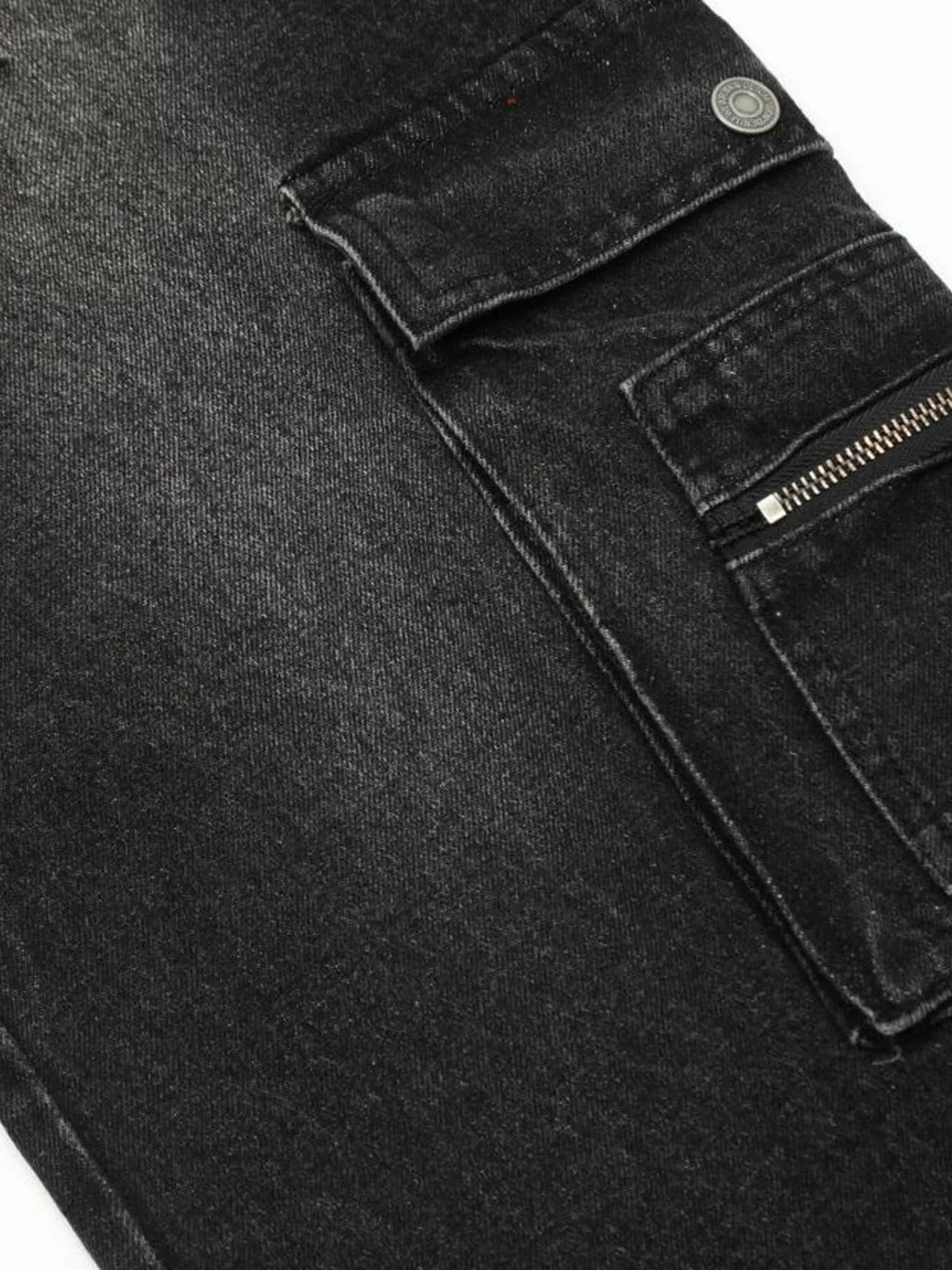 Men's Distressed Cargo Wide Leg Jeans
