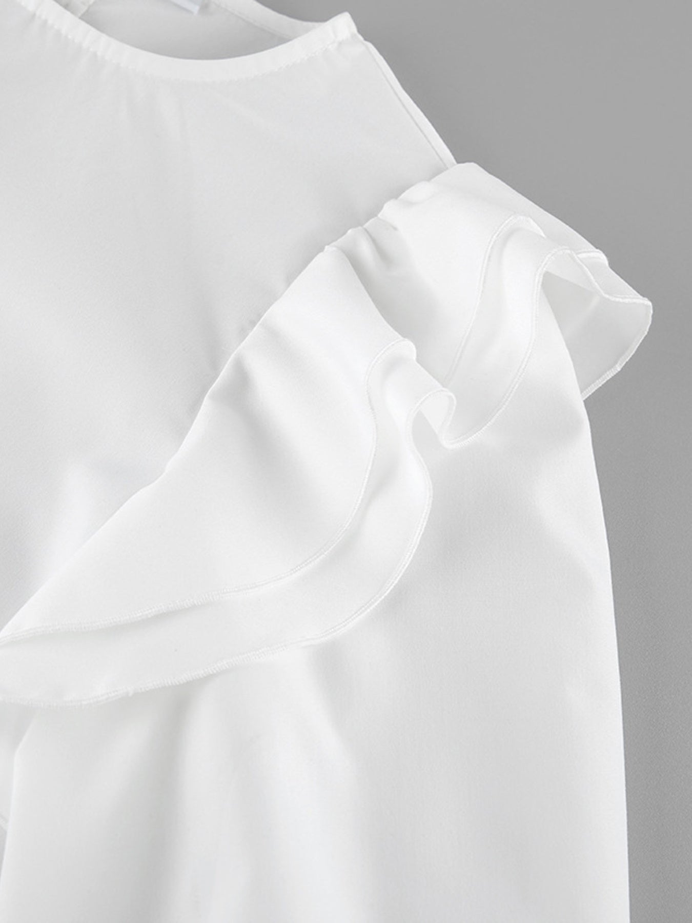 Ruffle Trim Long Sleeve Blouse