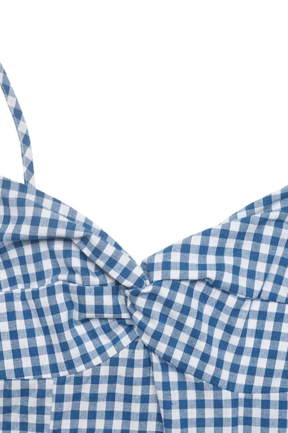 Gingham Knot Front Cami Midi Dress