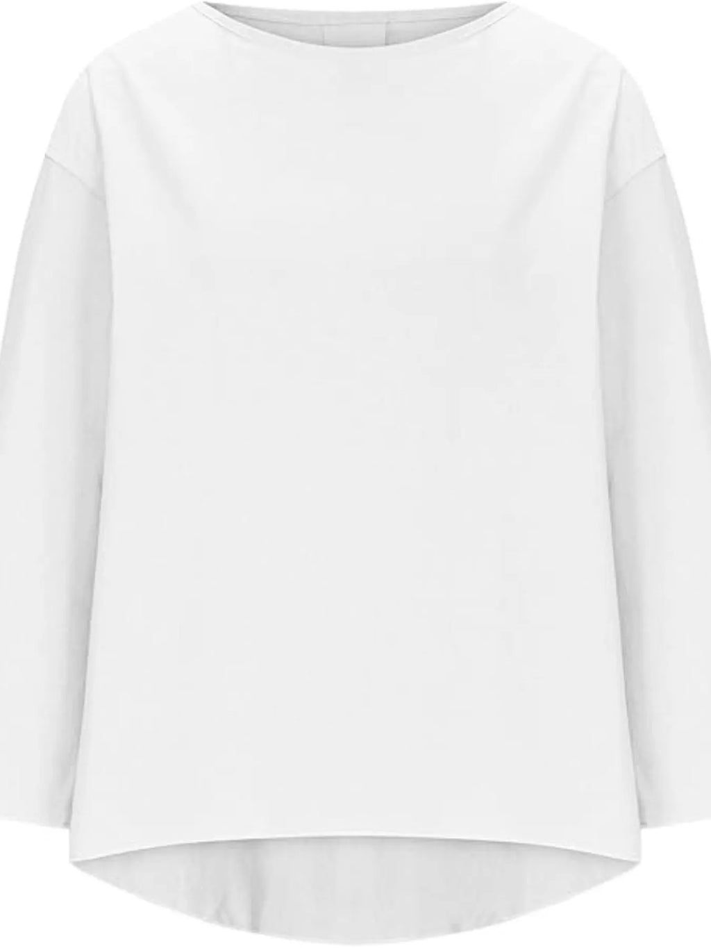 Full Size Round Neck Relaxed Fit Blouse Plus Size