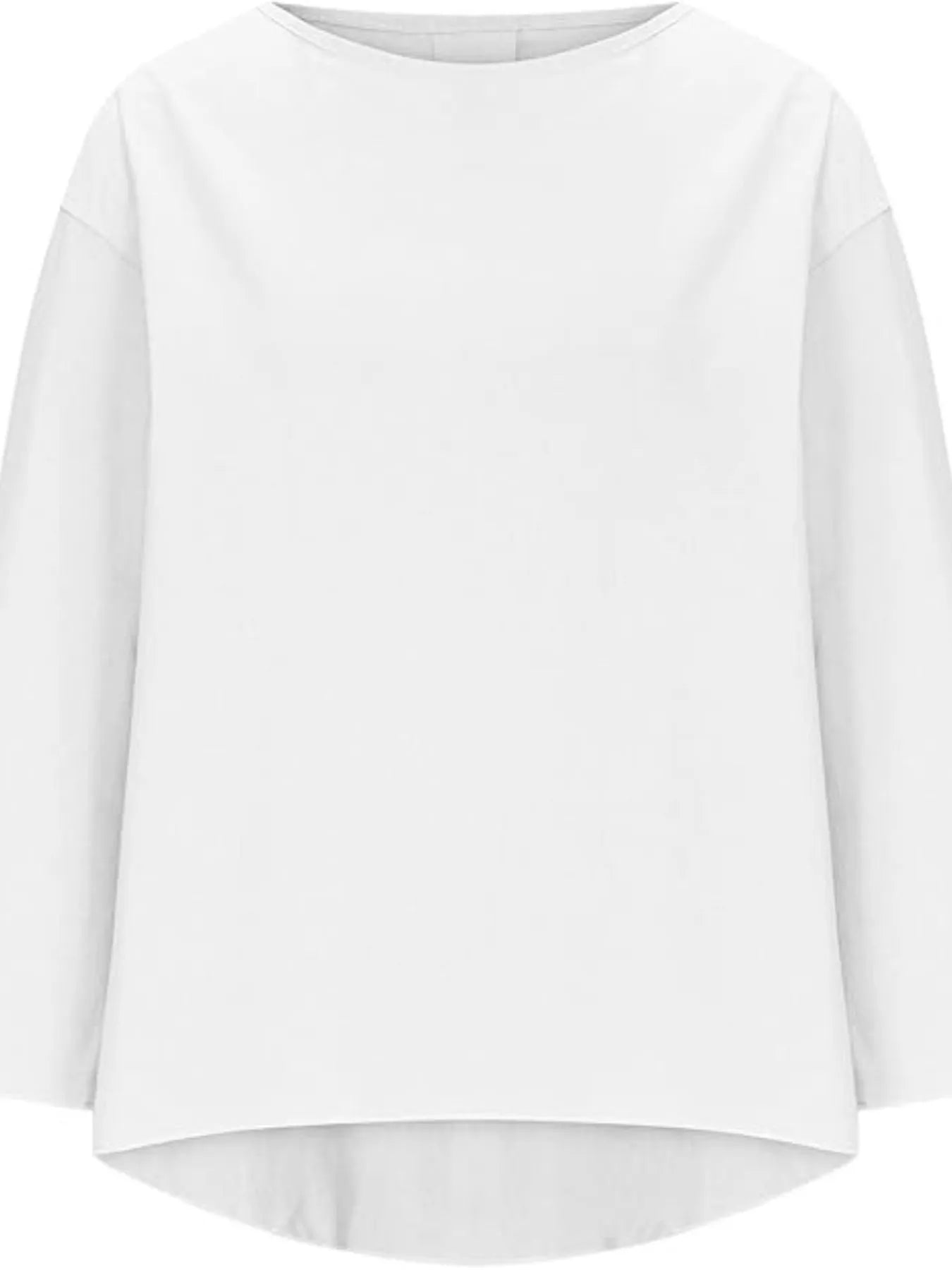 Full Size Round Neck Relaxed Fit Blouse Plus Size