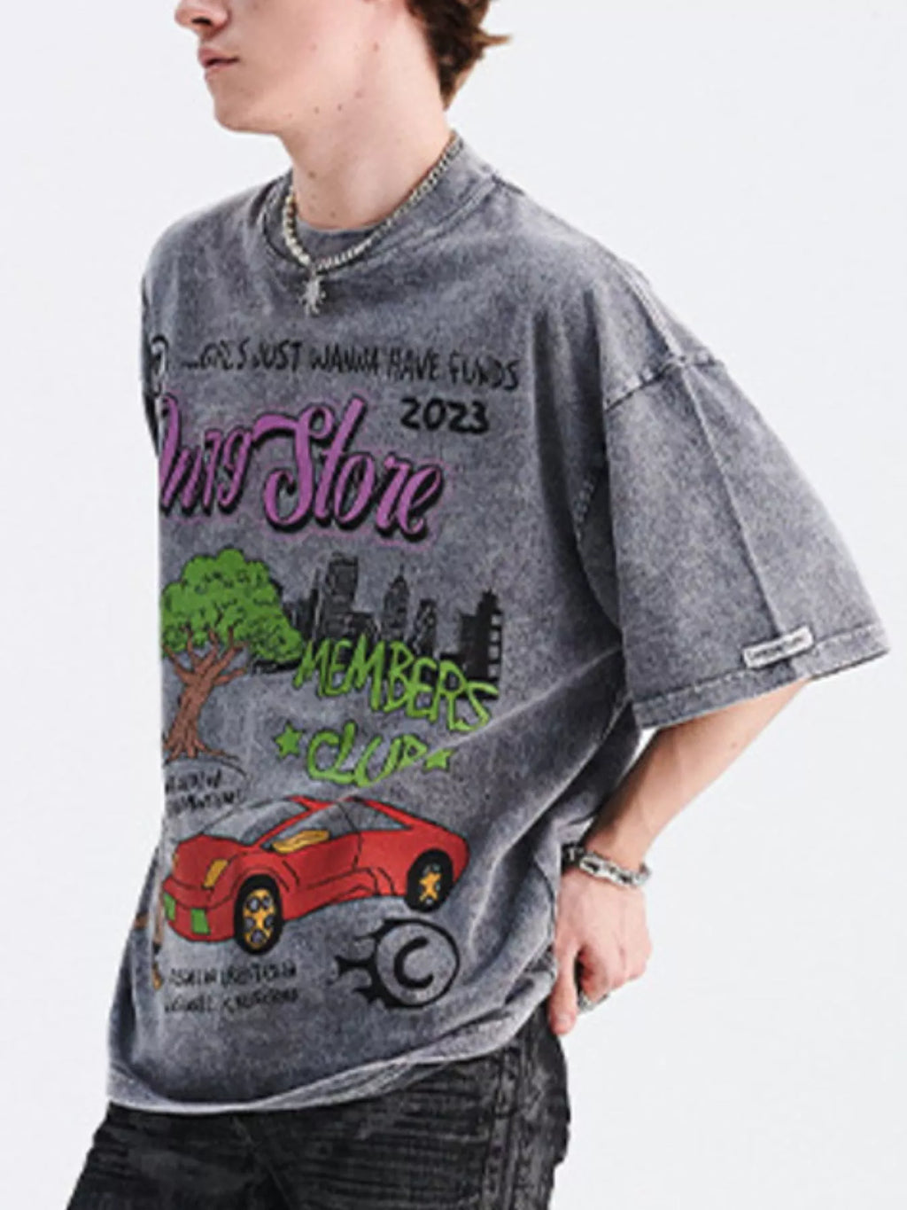 Men's Graphic Round Neck Short Sleeve T-Shirt
