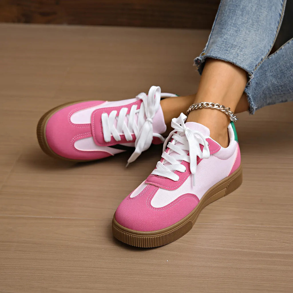 Round Toe Lace Up Sneakers