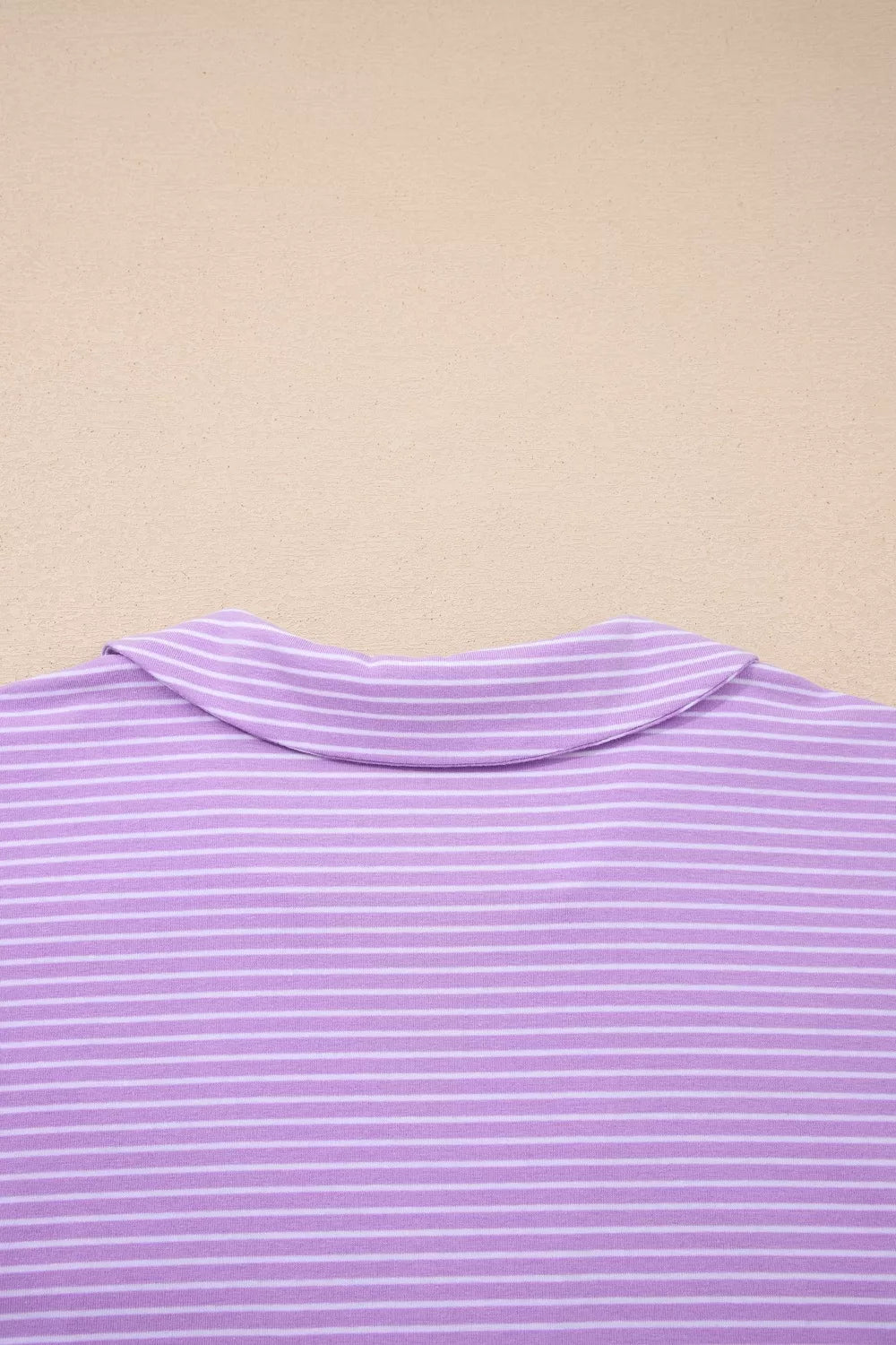 Stripe Dolman Sleeve Polo Shirt and Drawstring Shorts Set