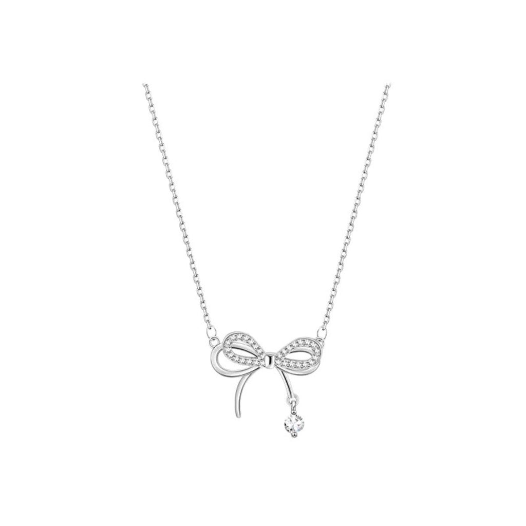 925 Sterling Silver Bowknot Pendant Necklace