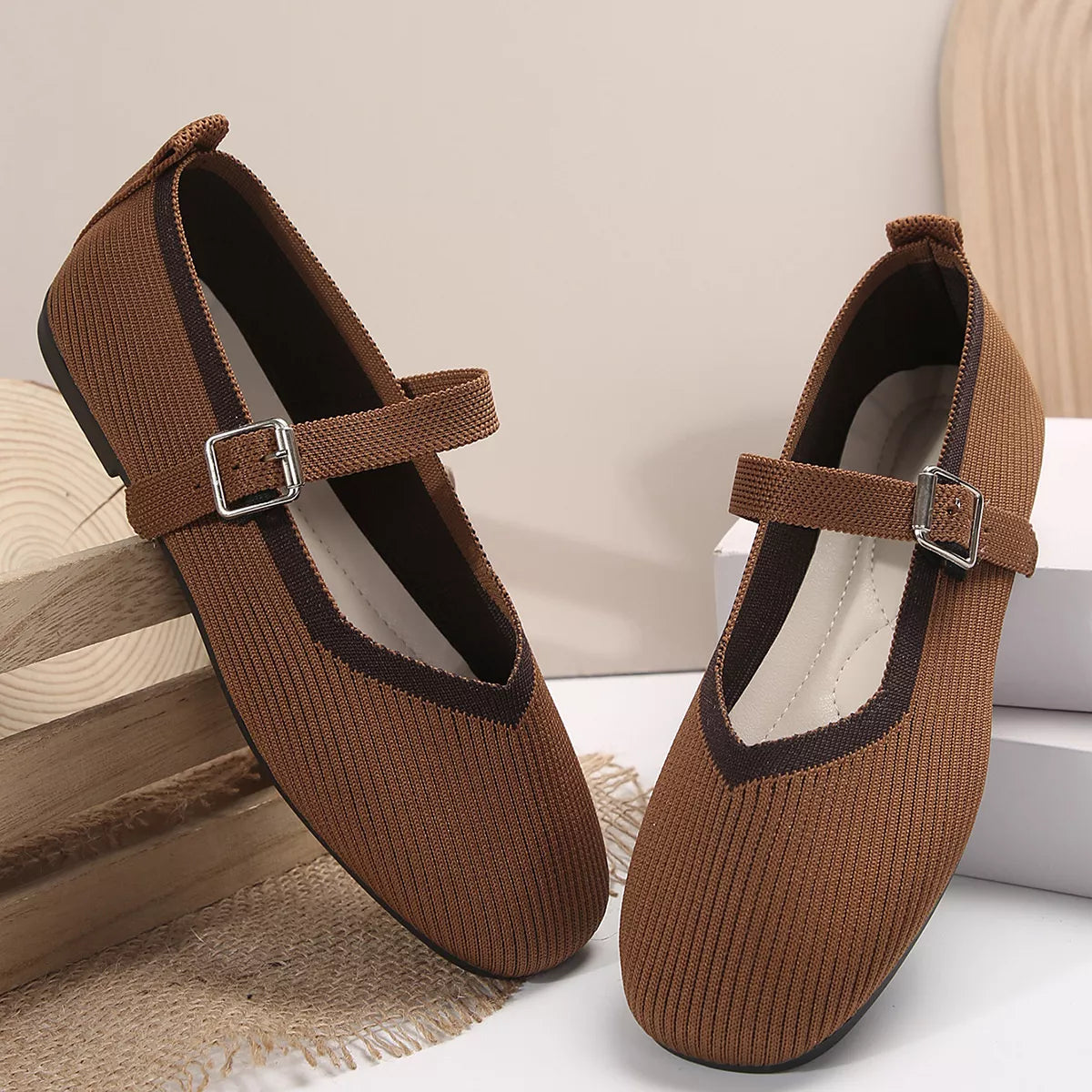 Round Toe Mesh Slip-Ons