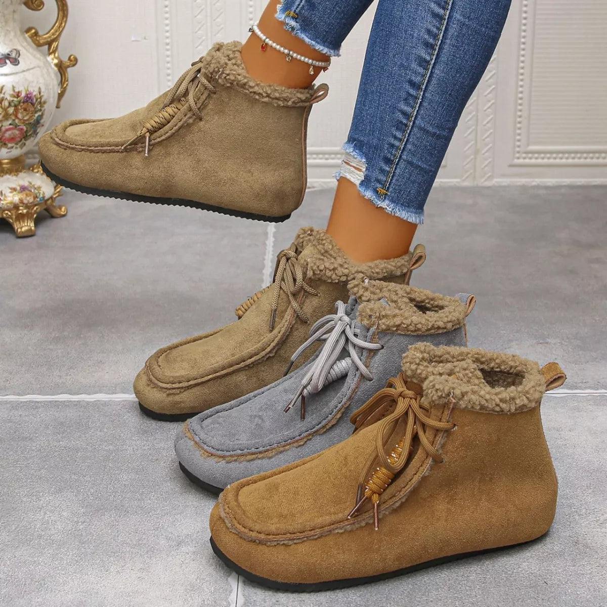 Plush Lining Ankle Boots