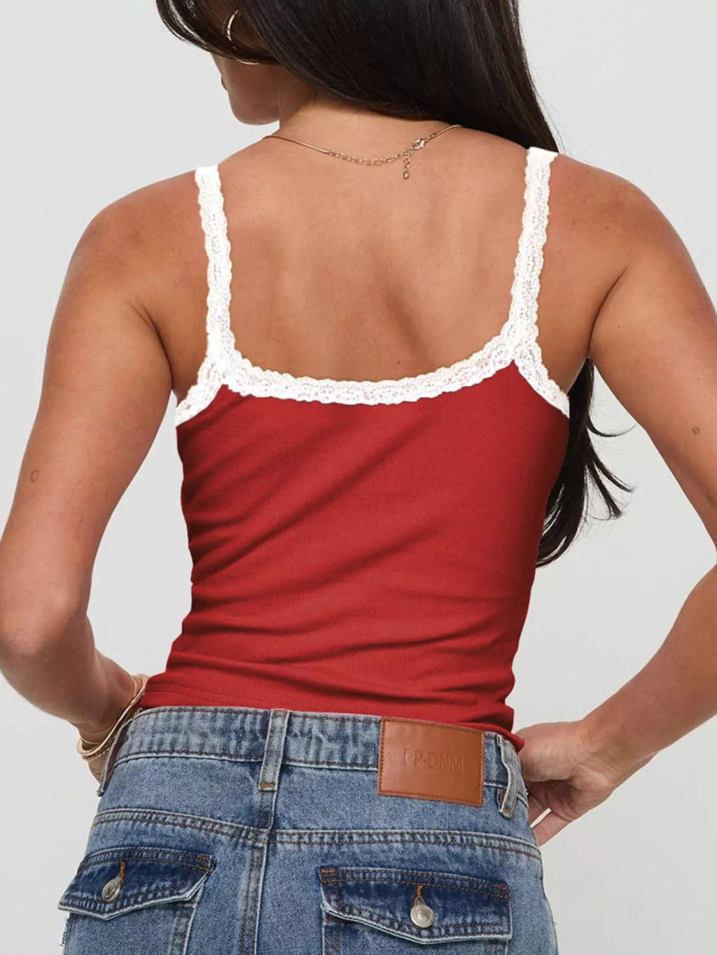 Lace Detail Contrast Trim Cami