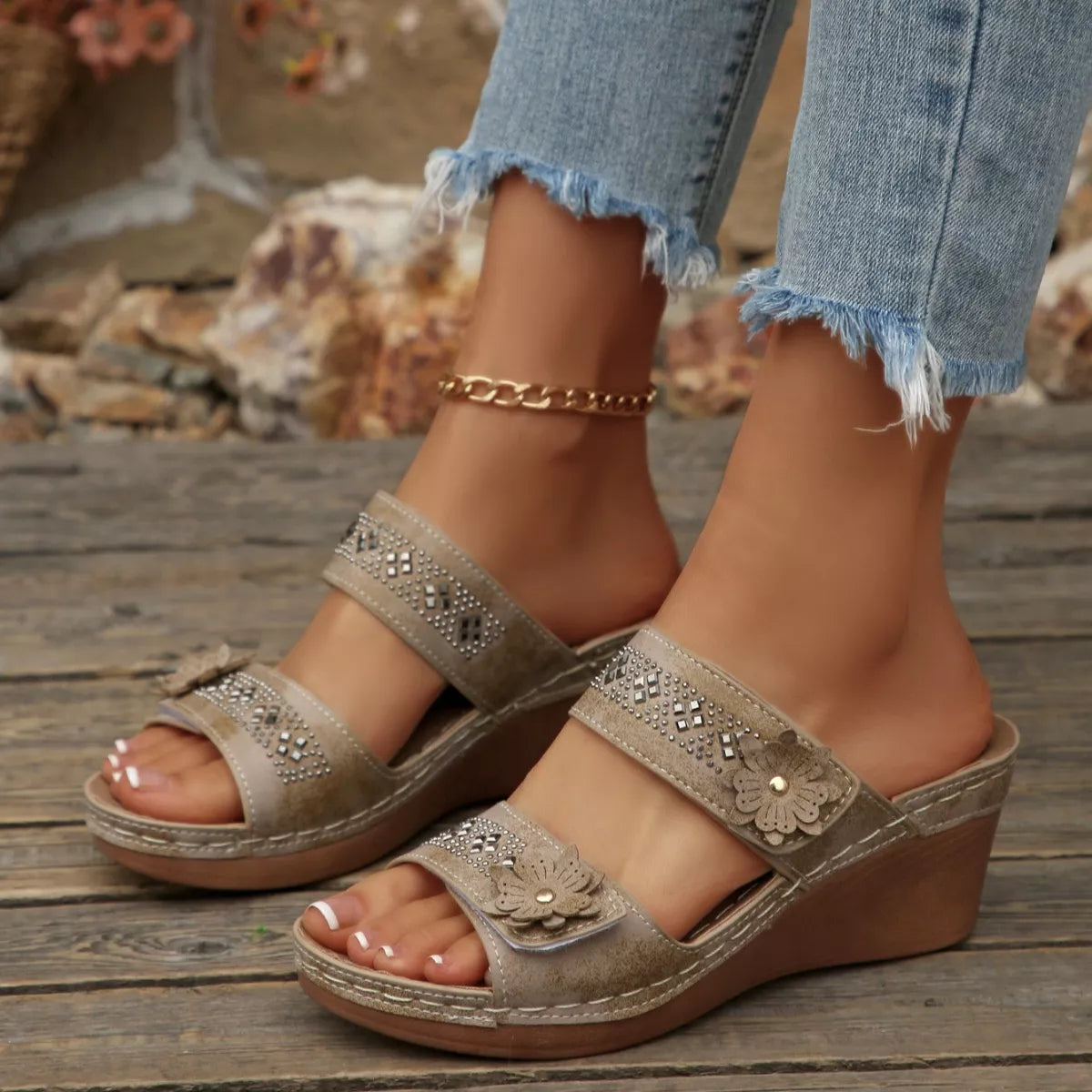 Open Toe Wedge Sandals