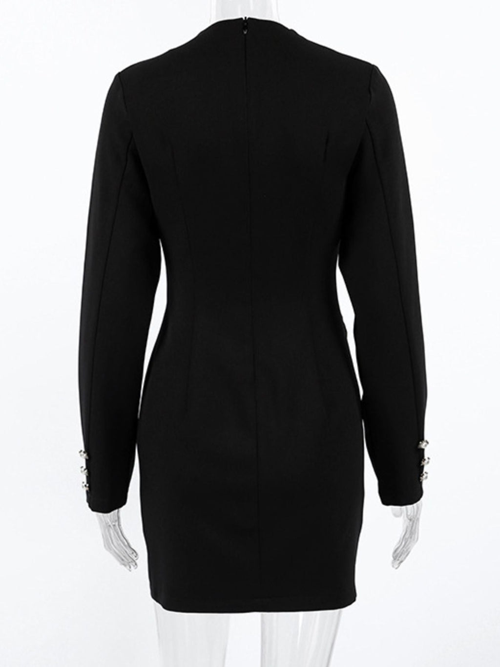 Ruched Surplice Long Sleeve Dress