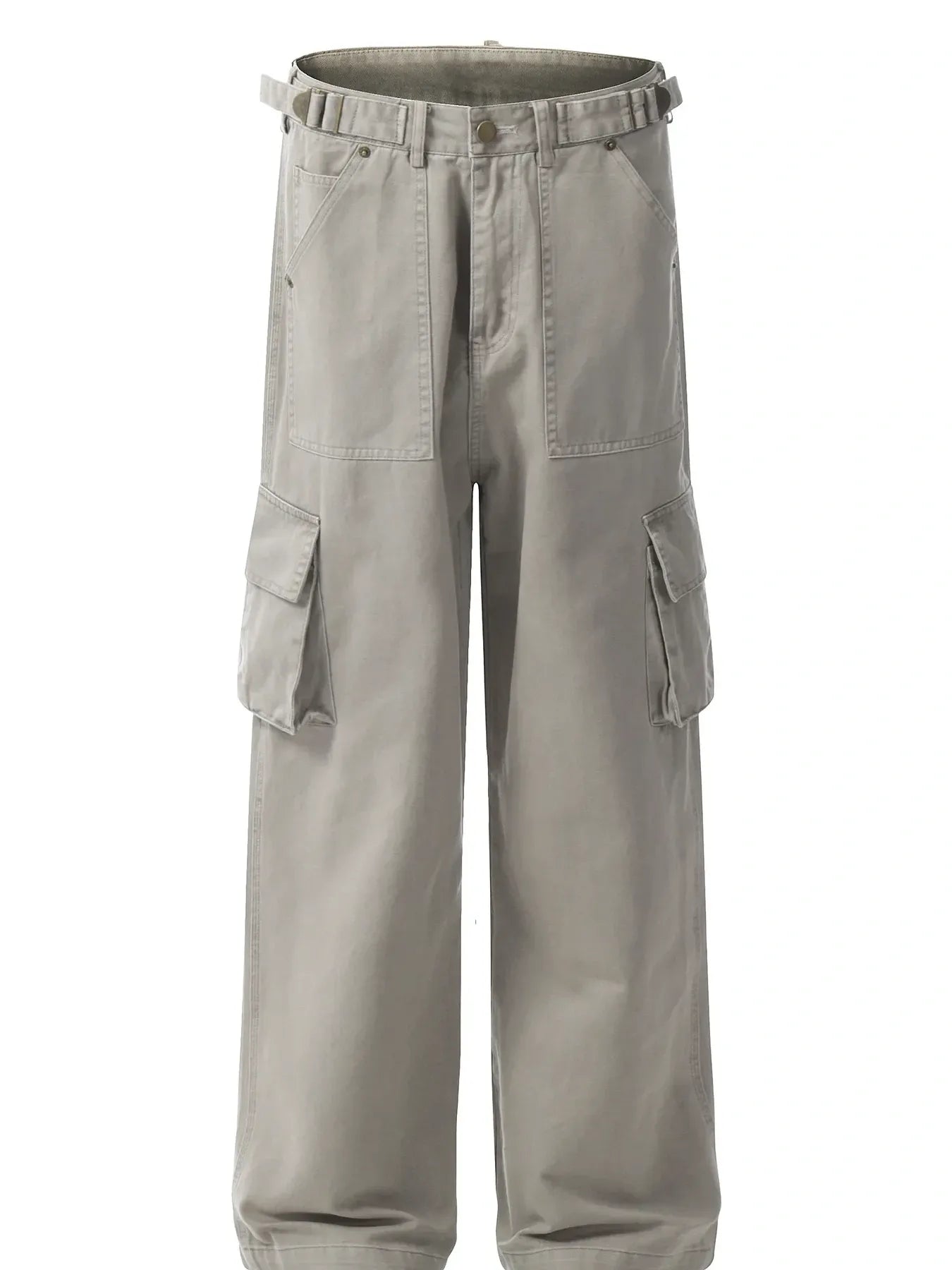 Men's Straight Cargo Pants with Multiple Pockets