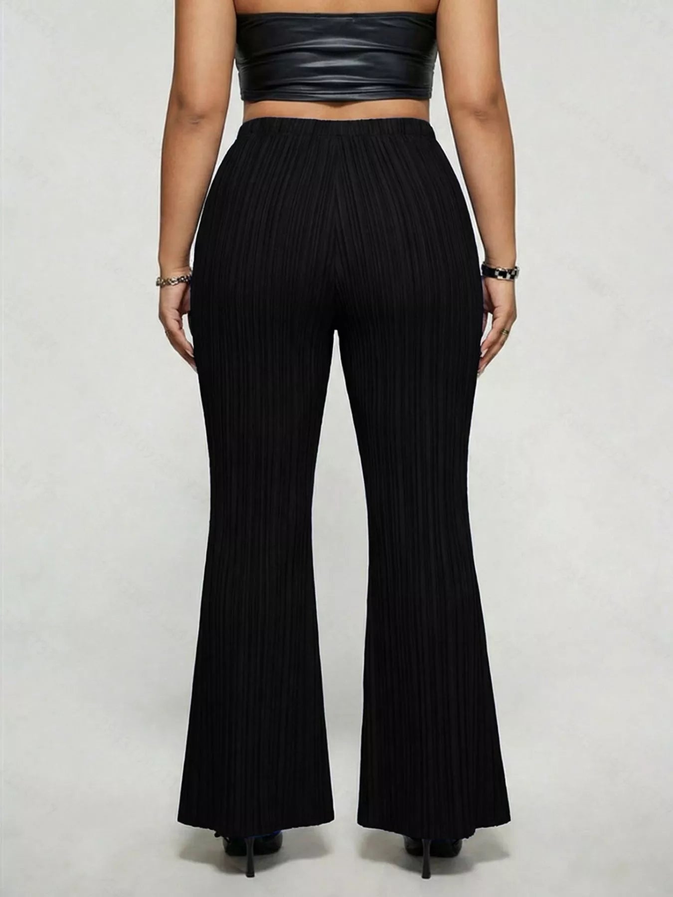 Plus Size High Waist Flare Pants