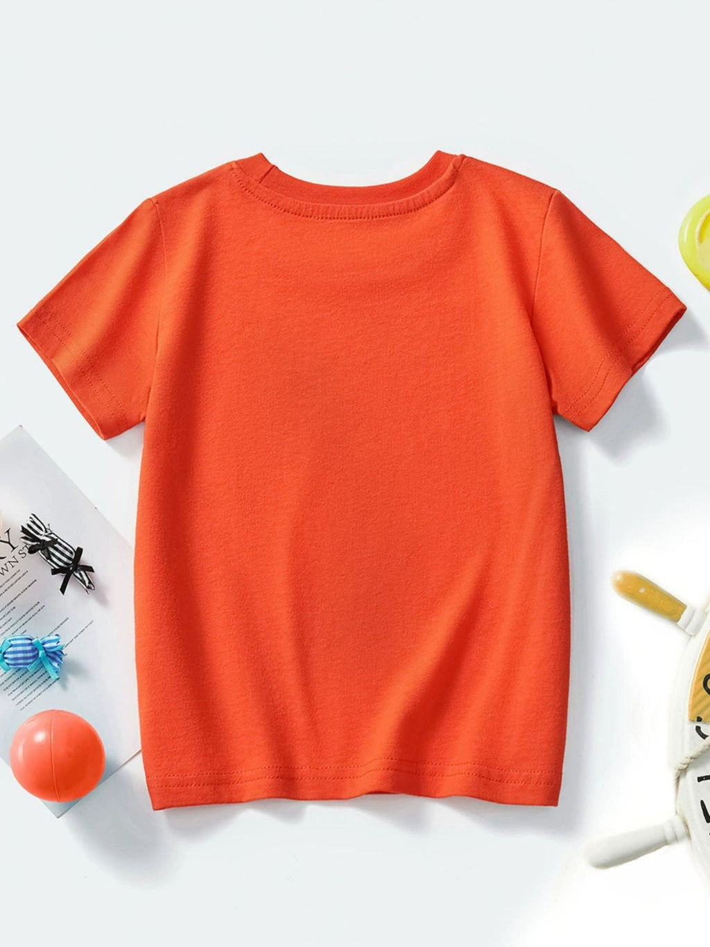 Children's Construction Vehicle Crew Neck Short Sleeve T-Shirt