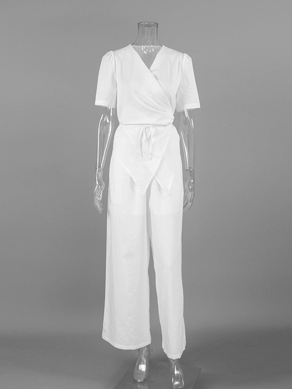 Wrap Top & Wide Leg Pants Set