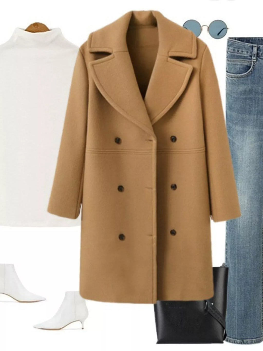 Double-Breasted Long Sleeve Coat