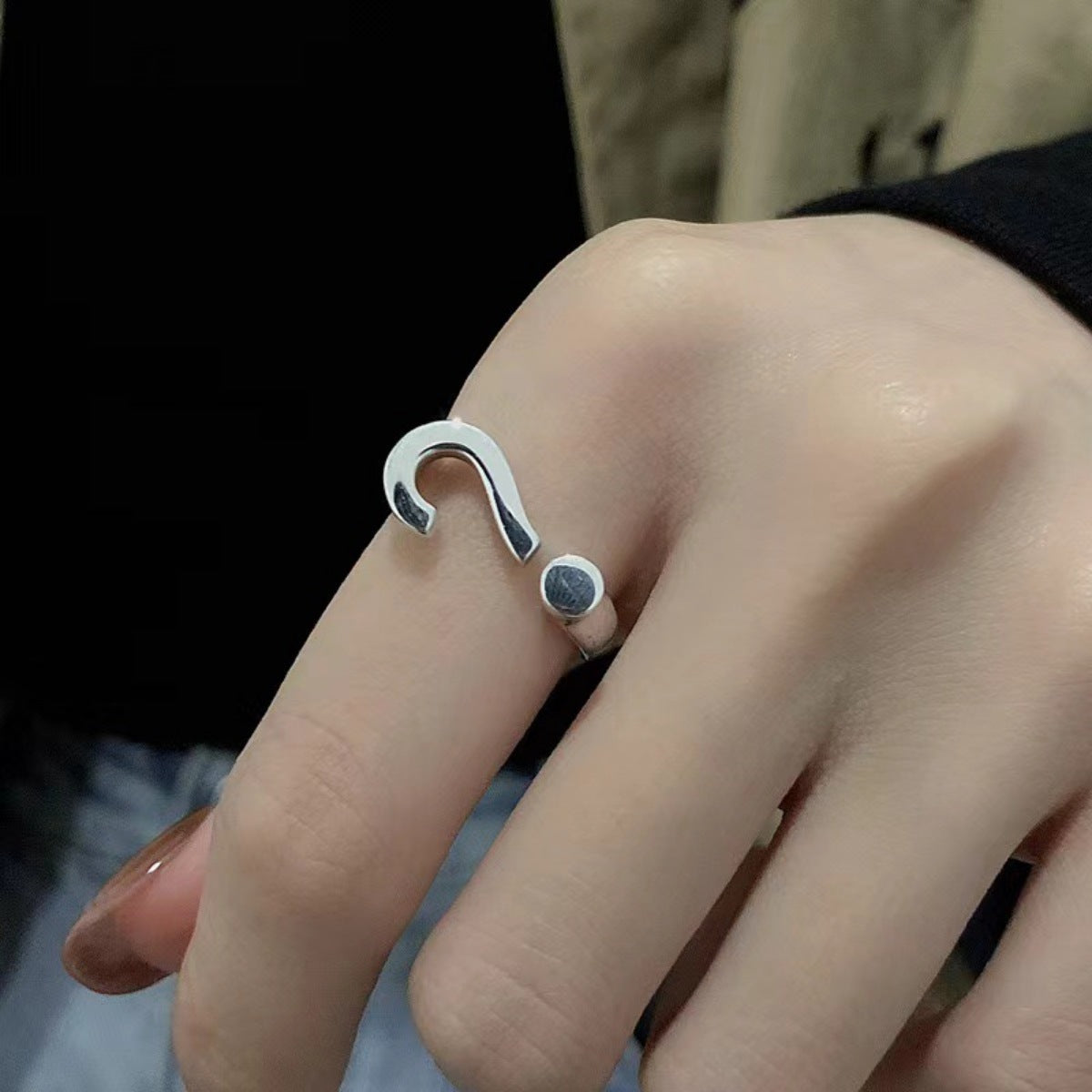 Question Mark Adjustable Open Ring