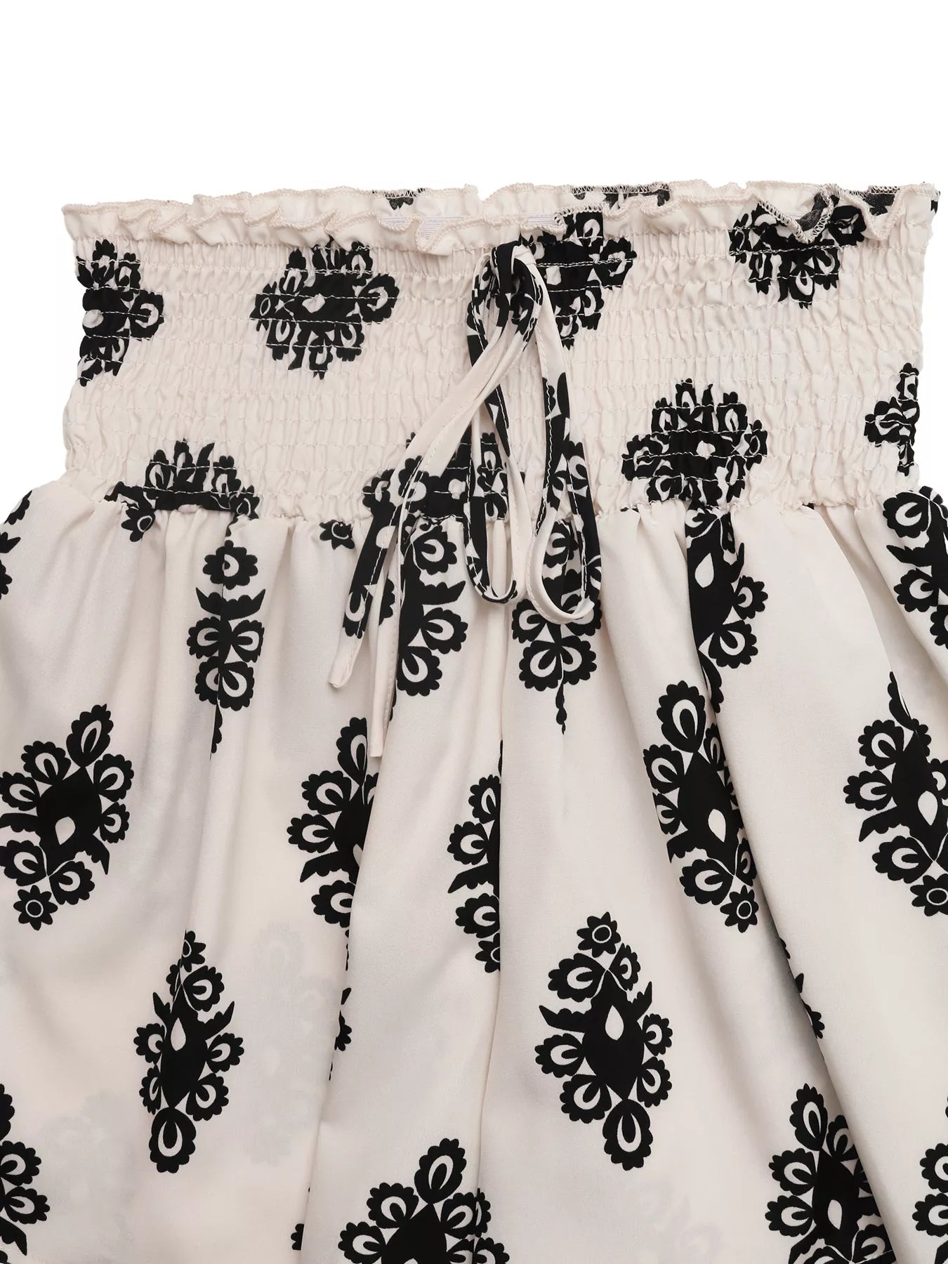 Smocked Waist Printed Shorts