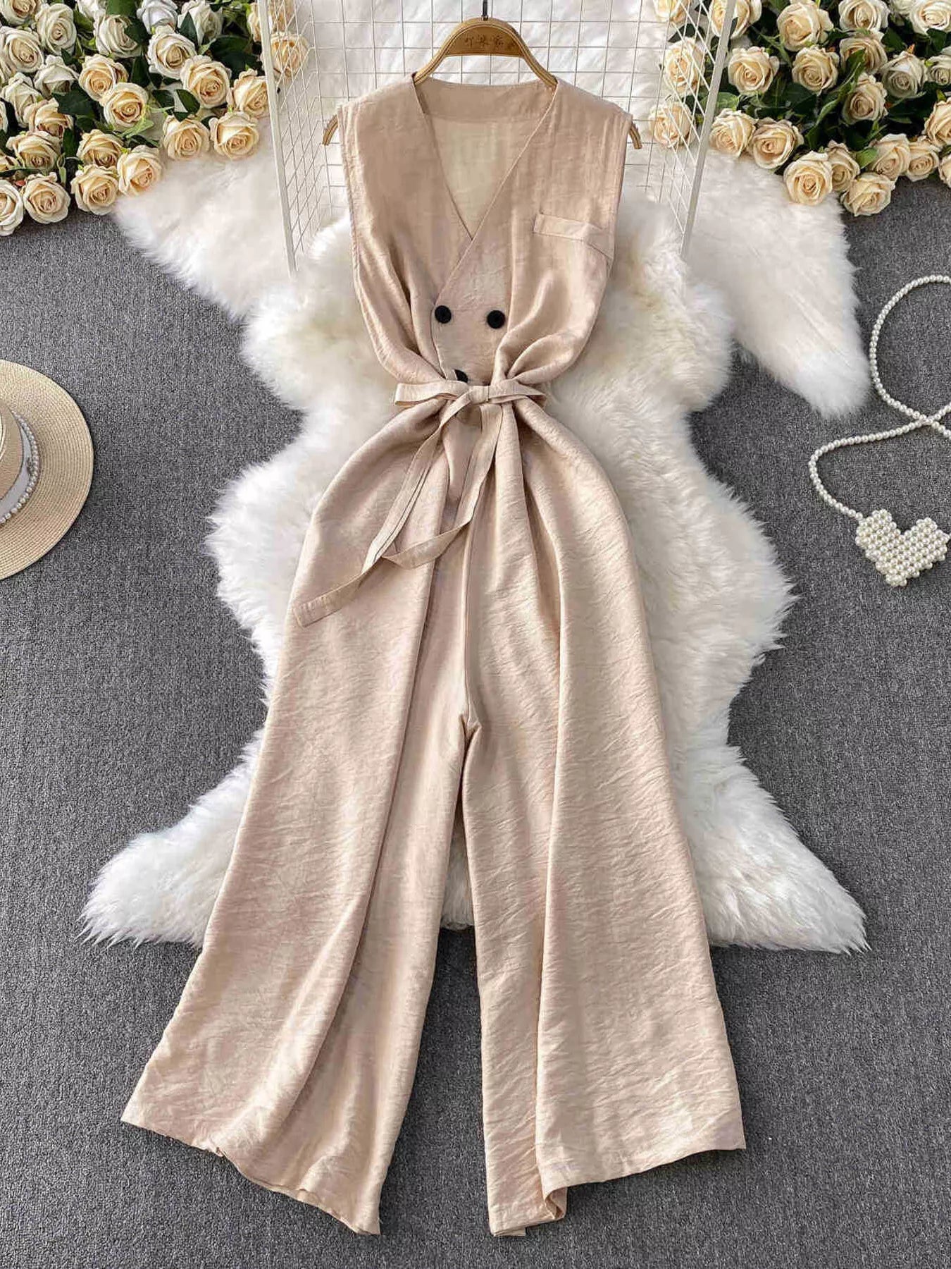 Sleeveless Wide Leg Jumpsuit