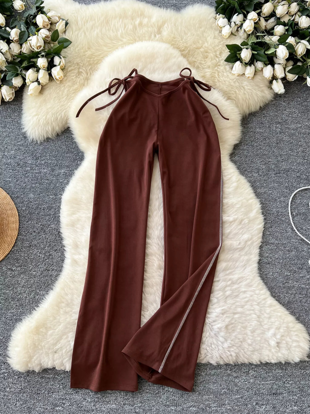 Tie-Waist Wide Leg Pants