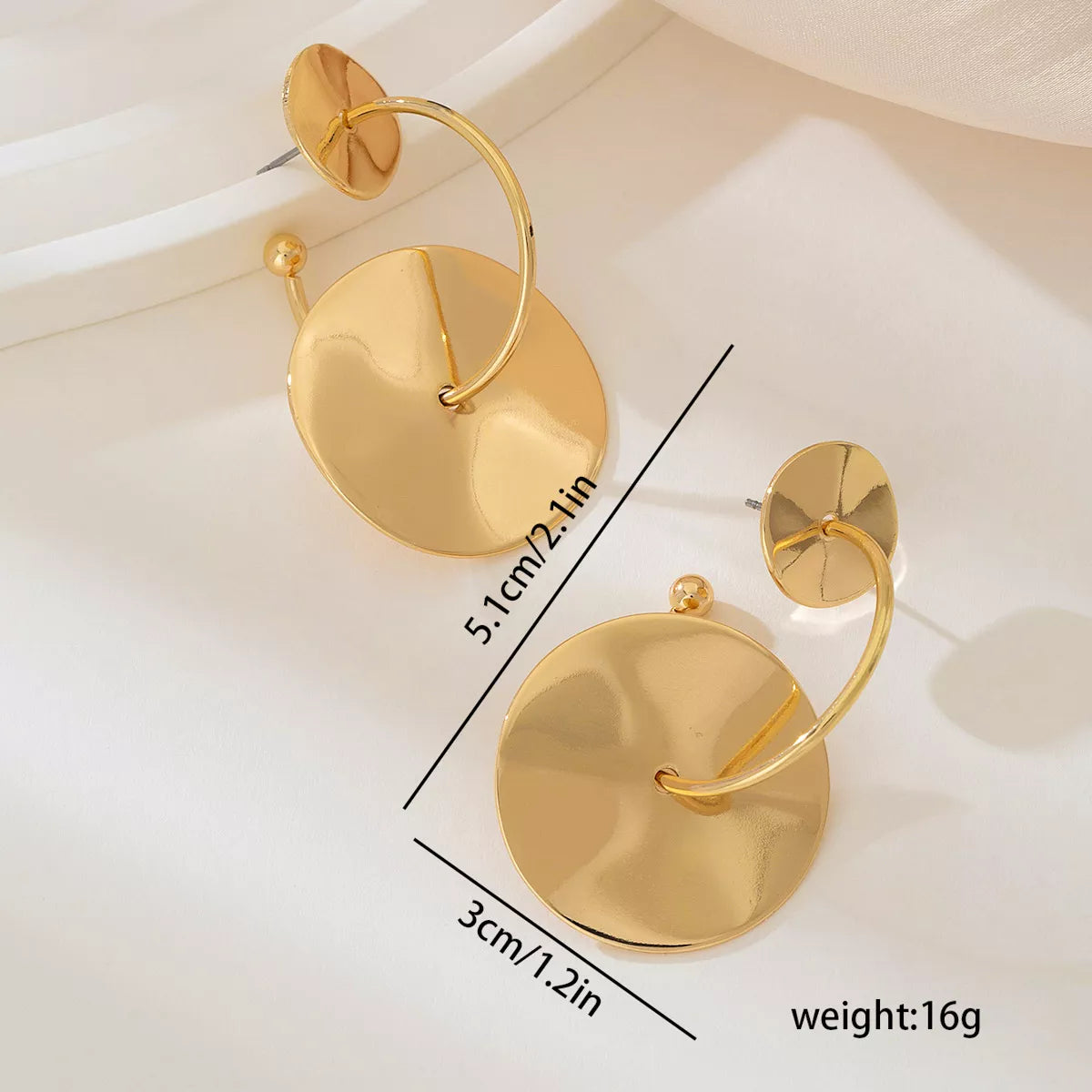 18K Gold-Plated Geometric Circle Drop Earrings