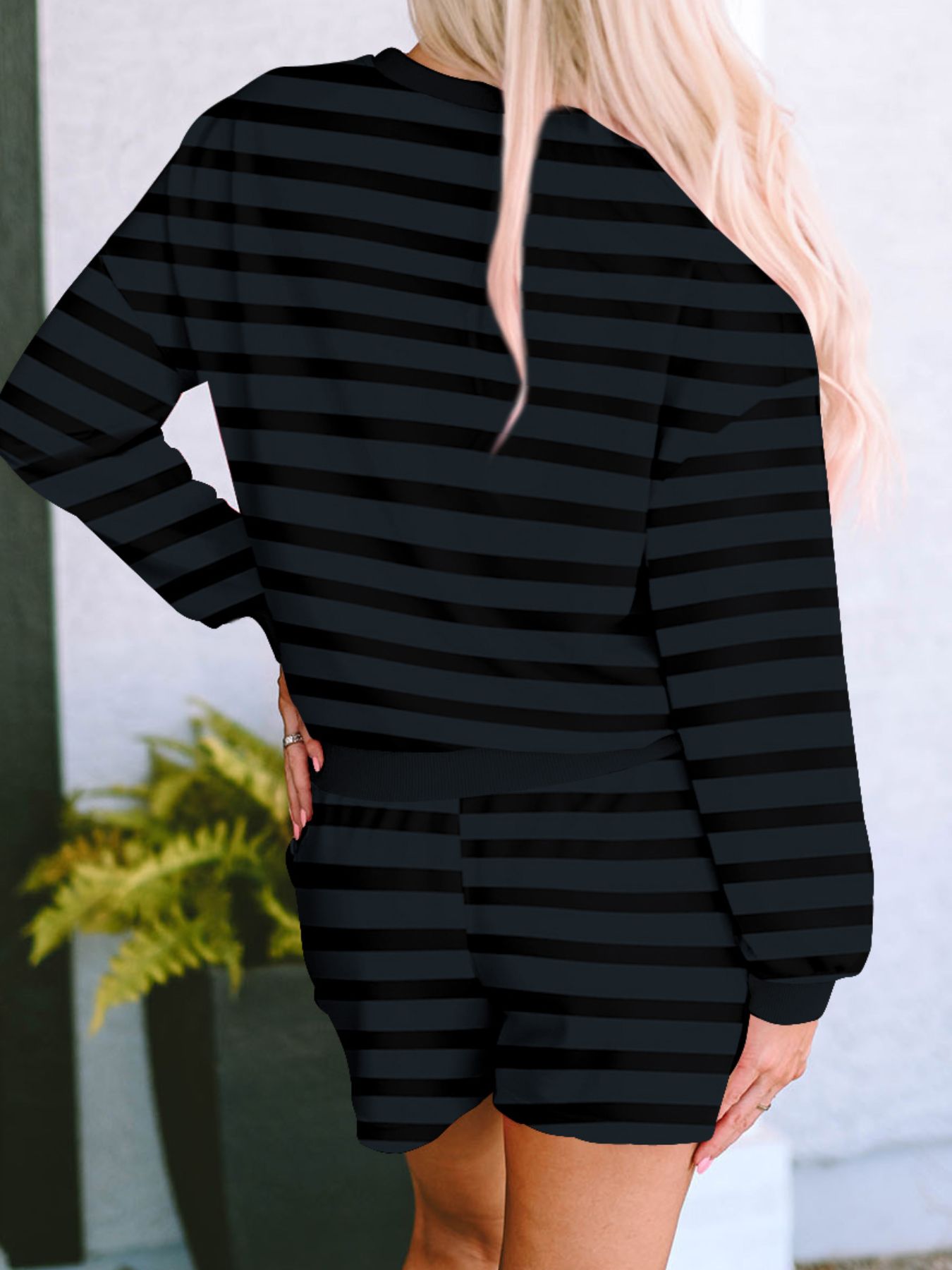 Long Sleeve Top and Shorts Two Piece Set