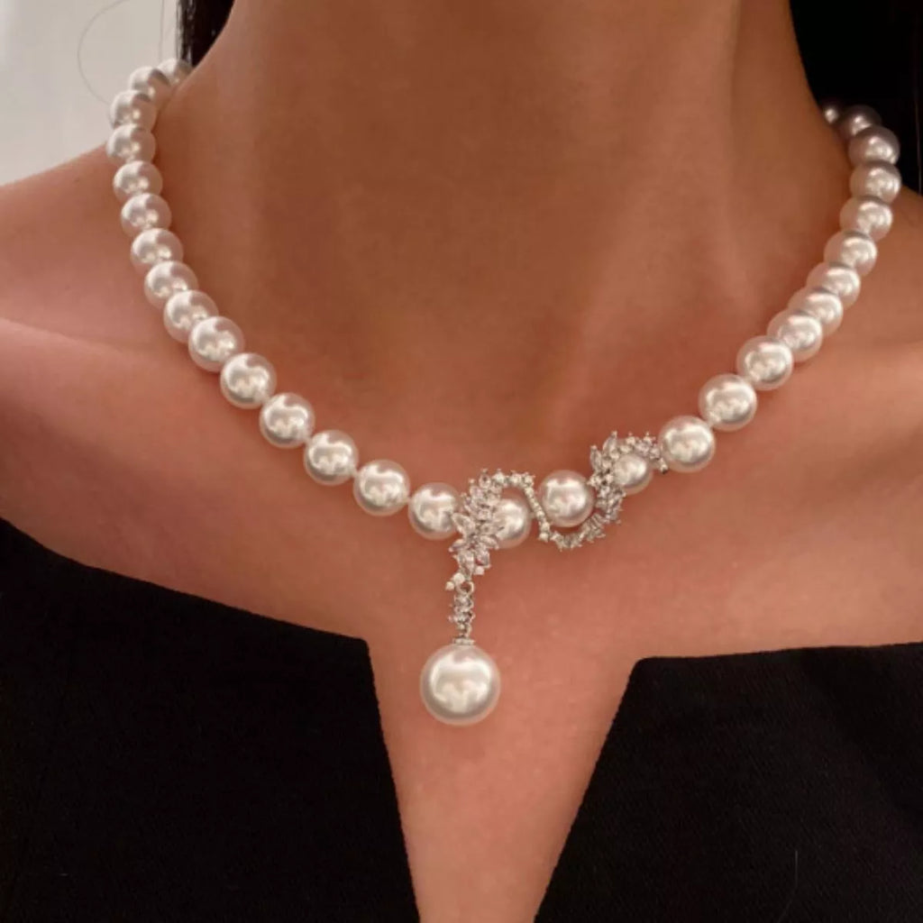 Zircon Pearl Necklace