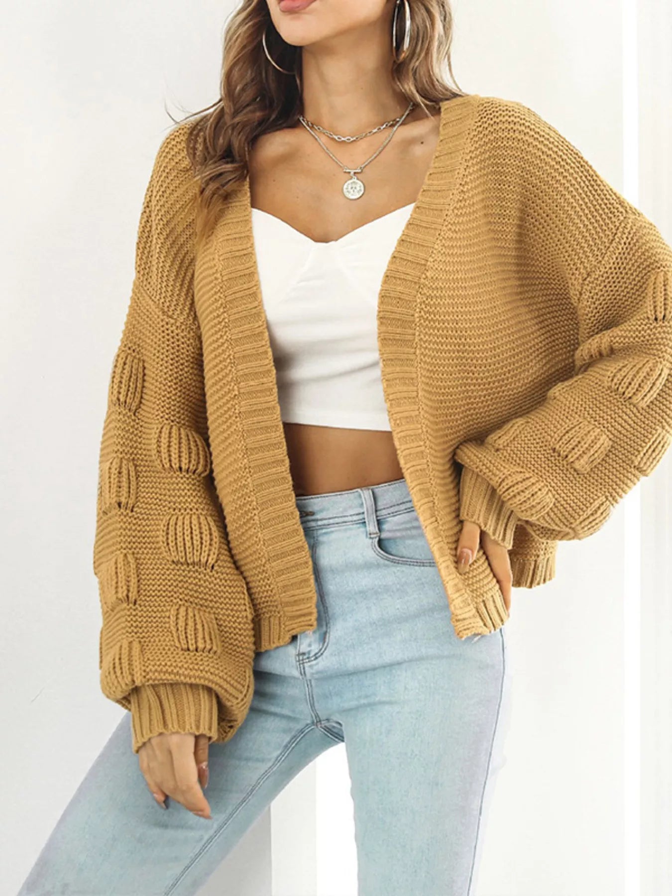 Chunky Knit Open Front Cardigan