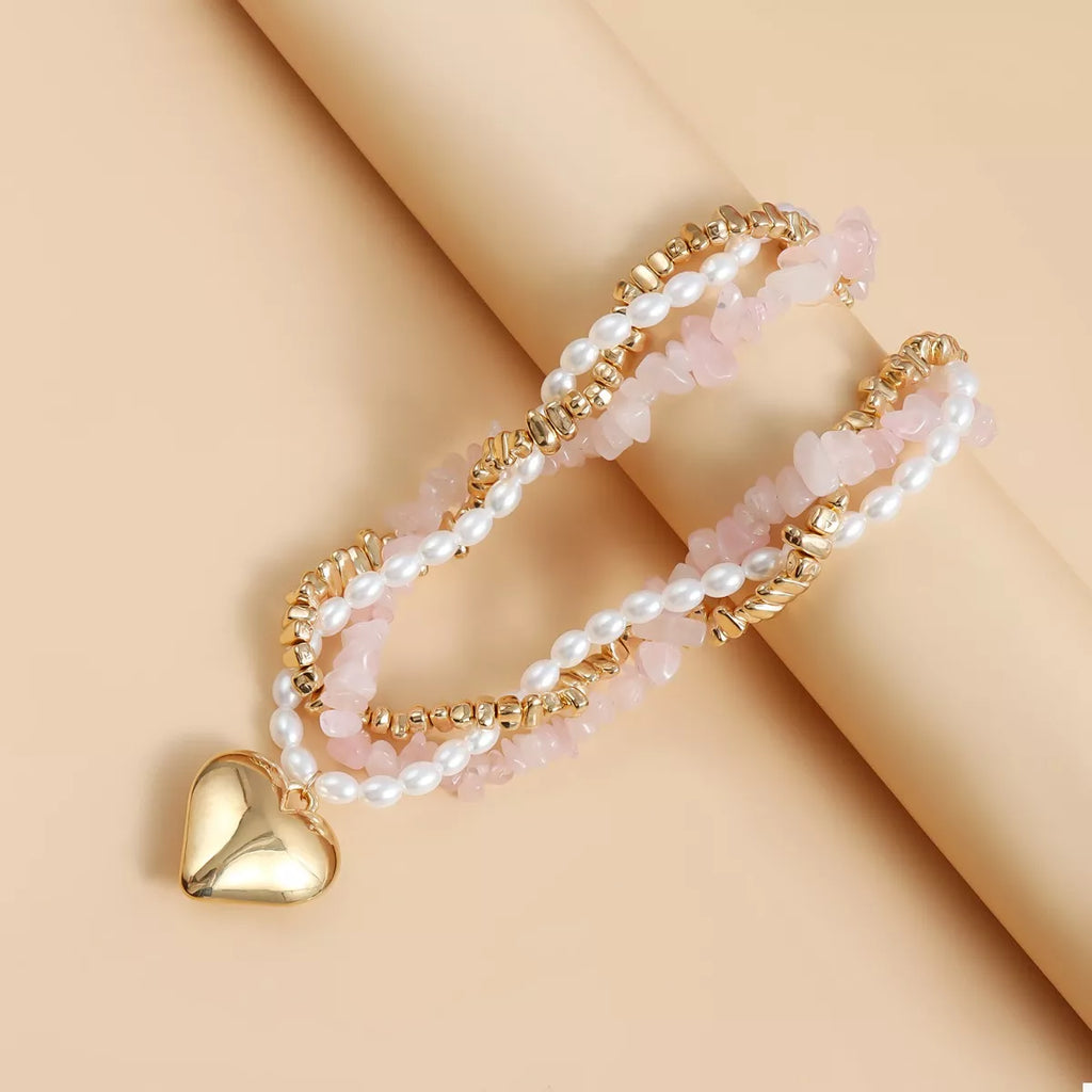 Three-Layered Heart Pendant Necklace