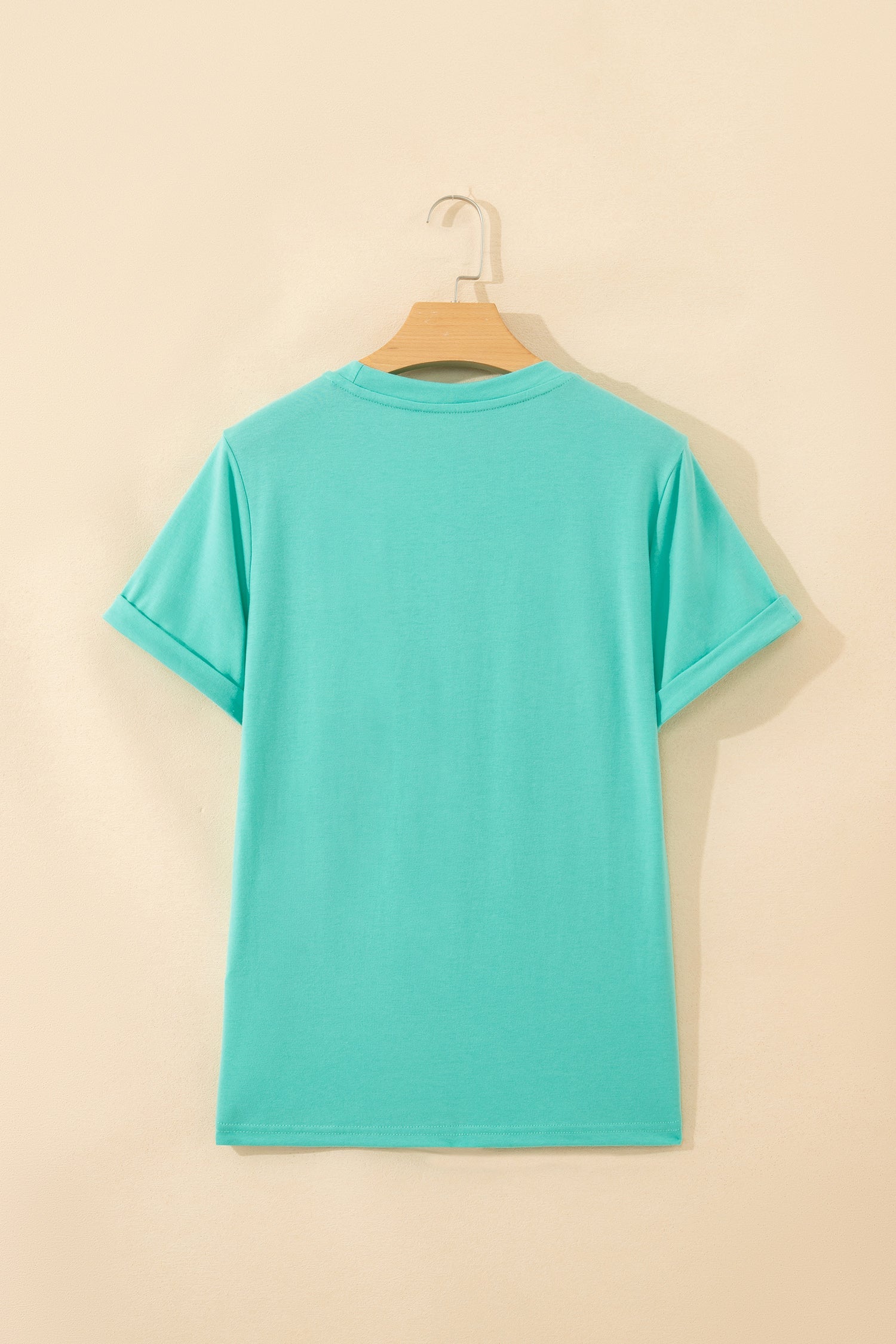 Solid Short Sleeve Crew Neck Tee