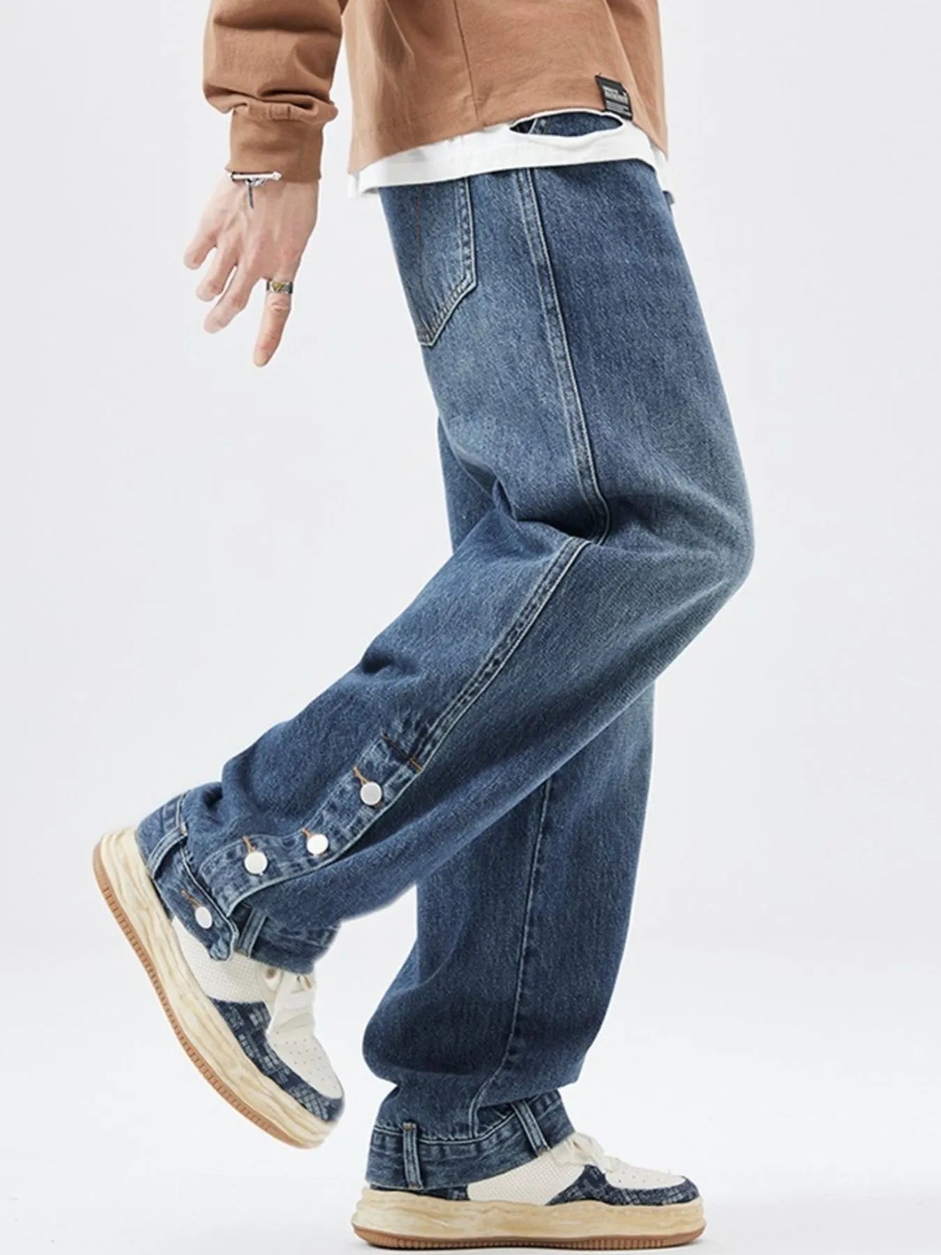 Men's Full Size Wide Leg Relaxed Fit Jeans Plus size