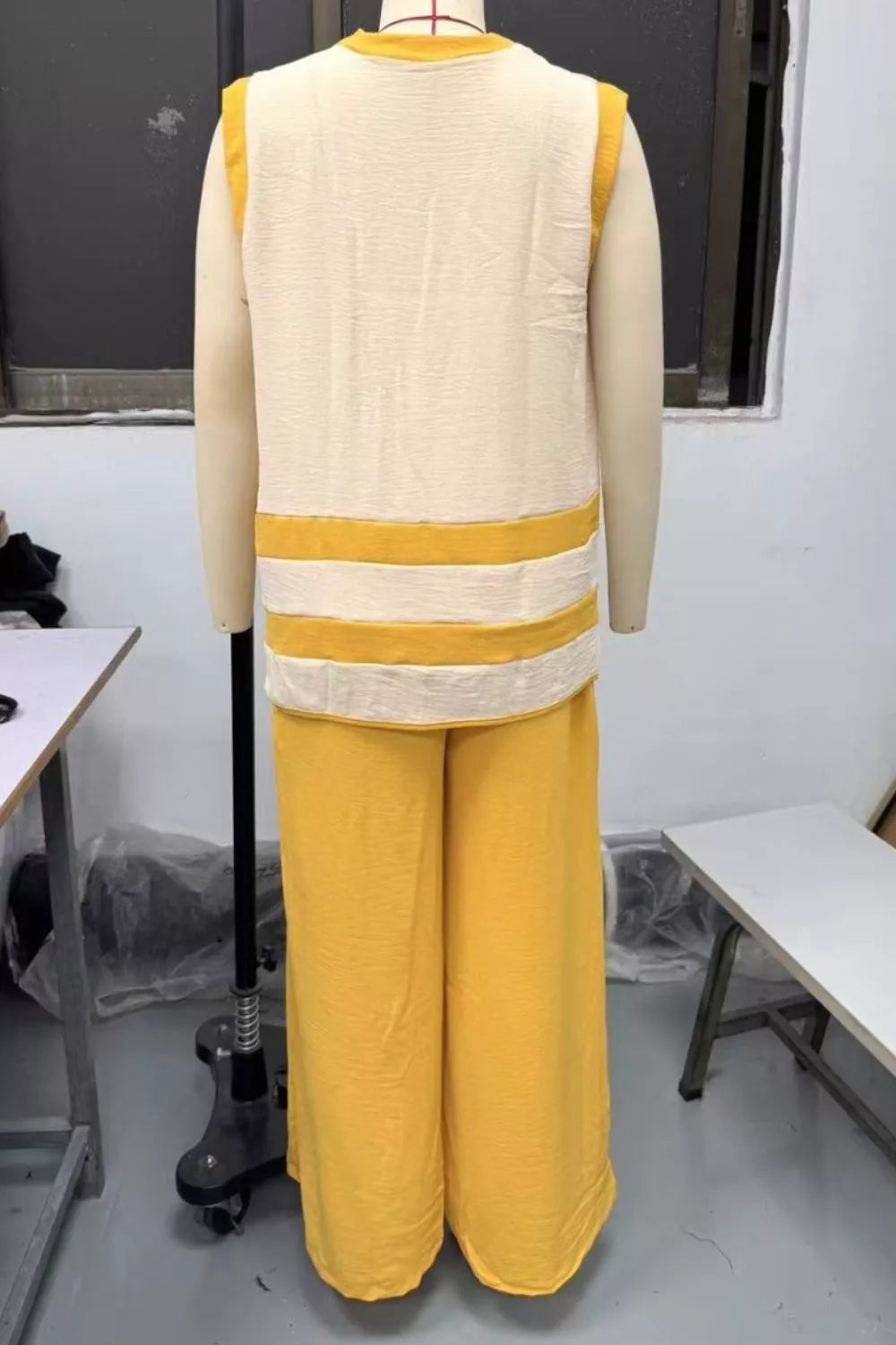 Sleeveless Top and Wide Leg Pants Set
