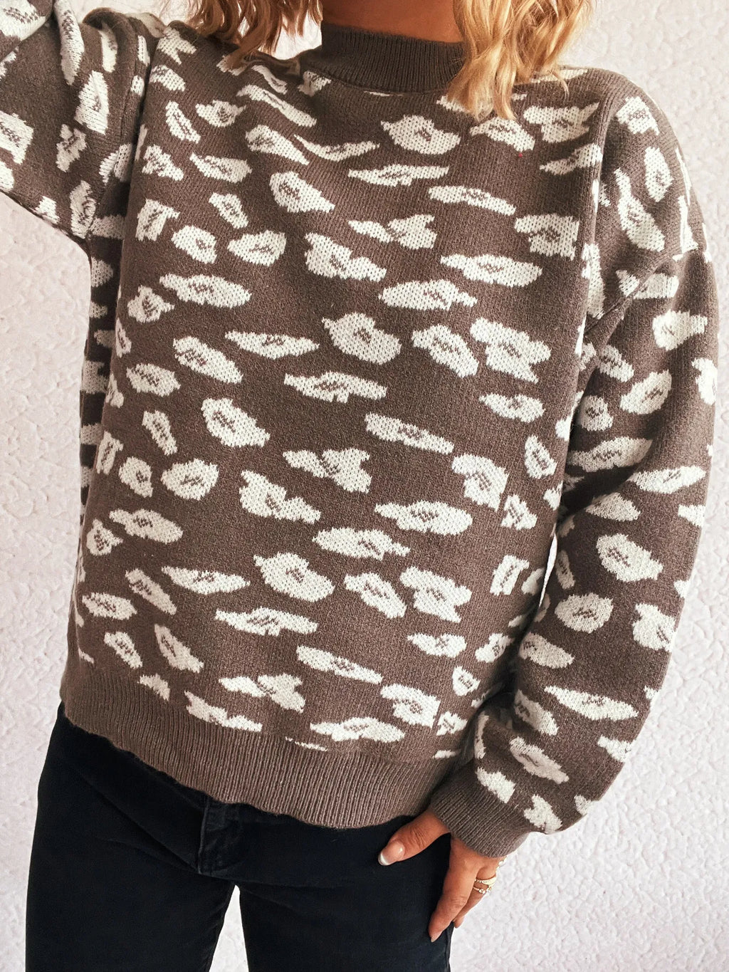 Mock Neck Long Sleeve Sweater