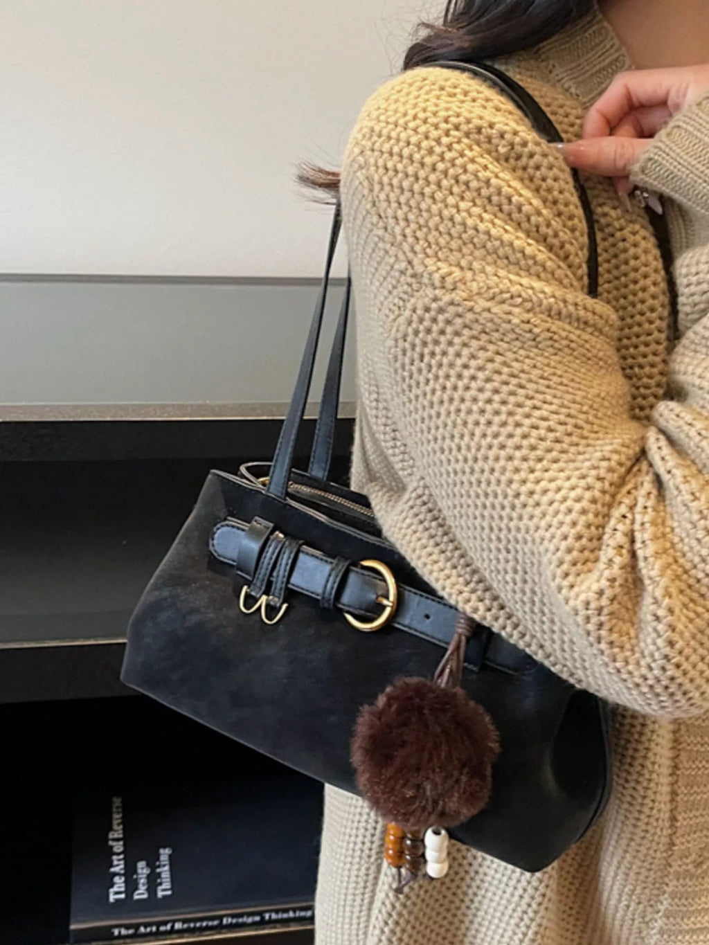 Buckle Decor Shoulder Bag