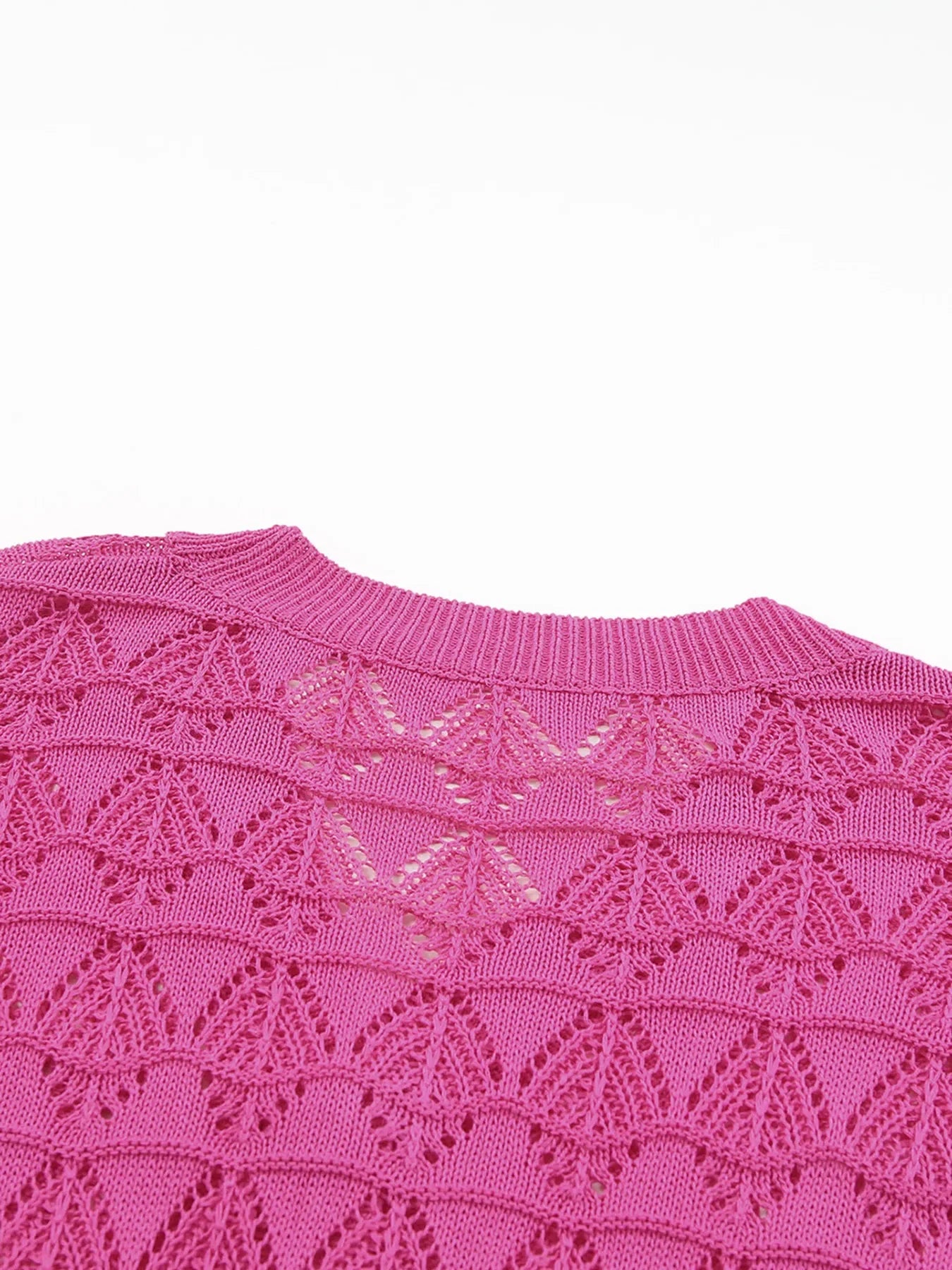 Buttoned Front Openwork Cardigan