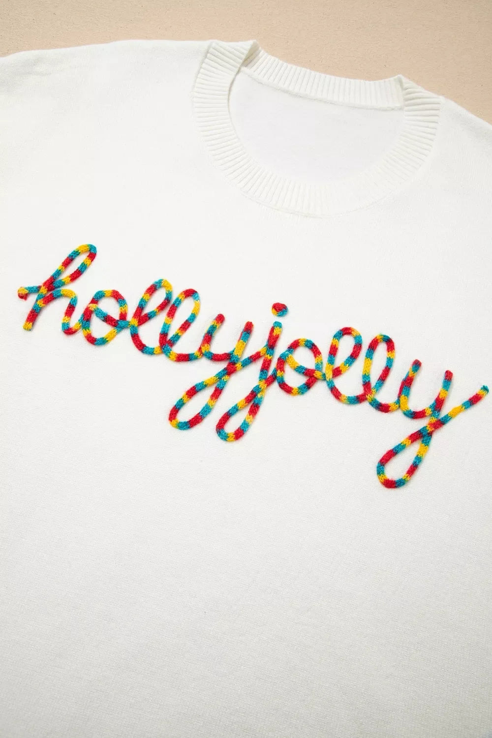 Colorful Holly Jolly Christmas Knit Loose Sweater